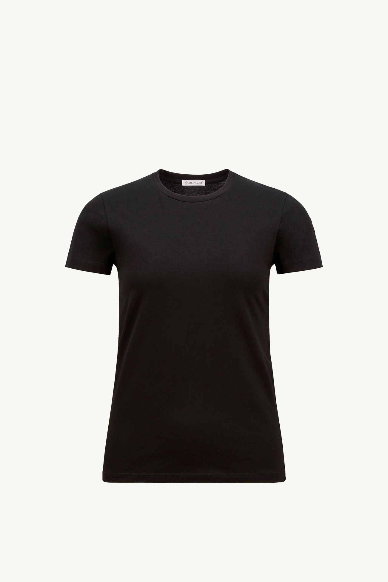 T-shirt en coton de jersey à empiècement logo Femmes Noir Moncler 2