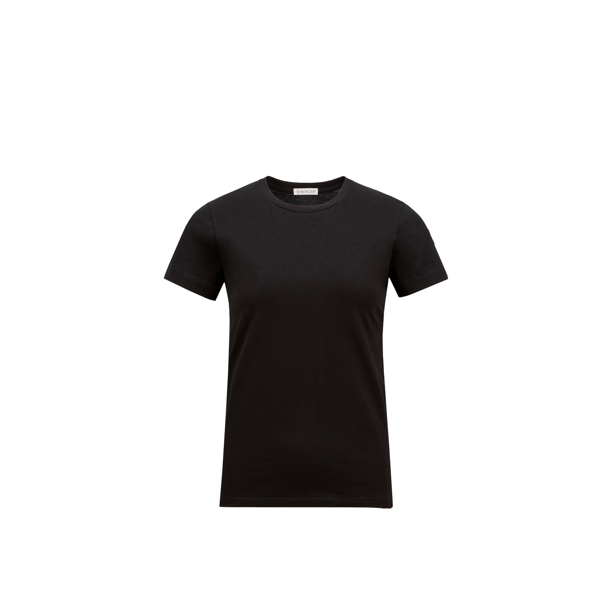 Moncler   Logo Patch Cotton Jersey T-Shirt for Women in Black, Size: L