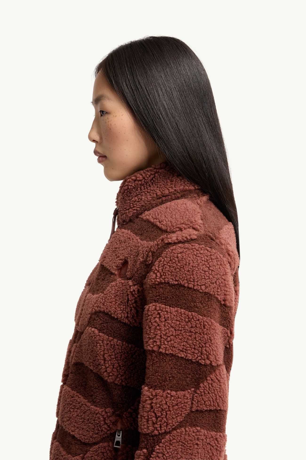 女士泰迪绒风格提花加衬拉链开衫 女士 棕色 Moncler 1