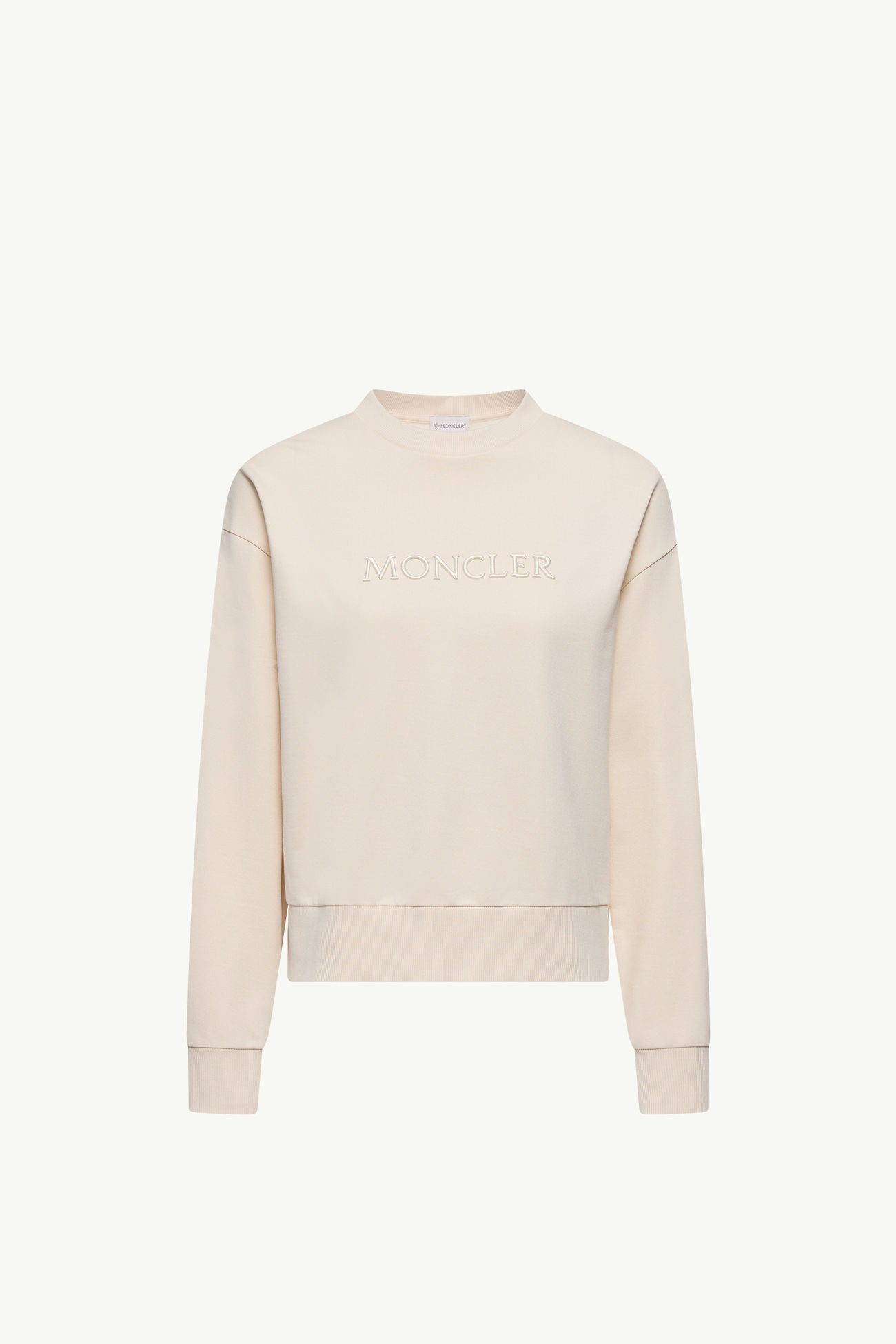 Sudadera de algodón con logotipo bordado Mujer Blanco Marfil Moncler 2