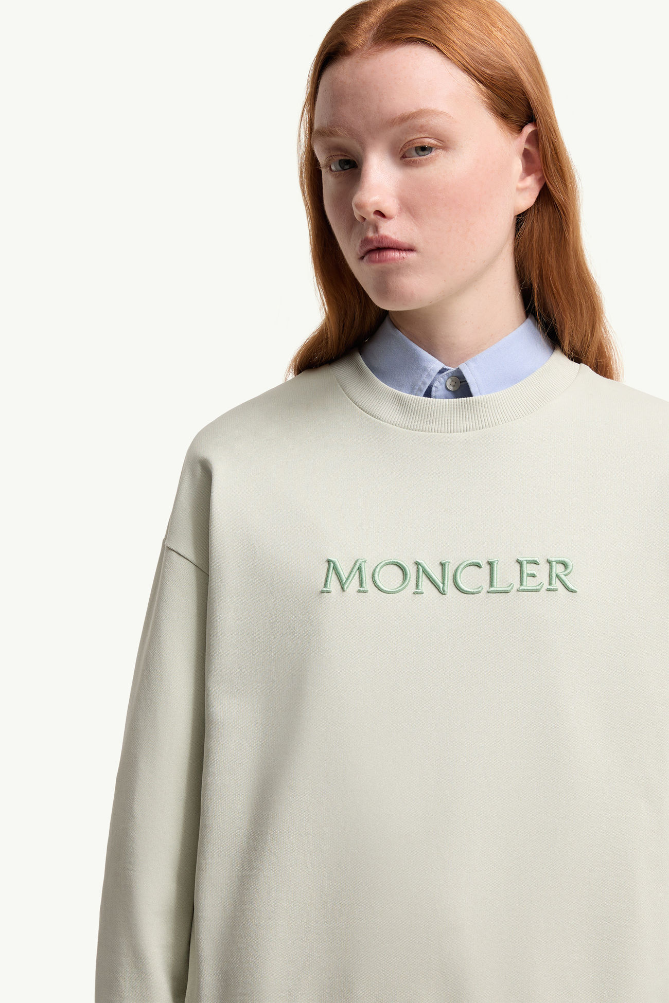 女士刺绣标识棉质卫衣 女士 浅绿色 Moncler 5