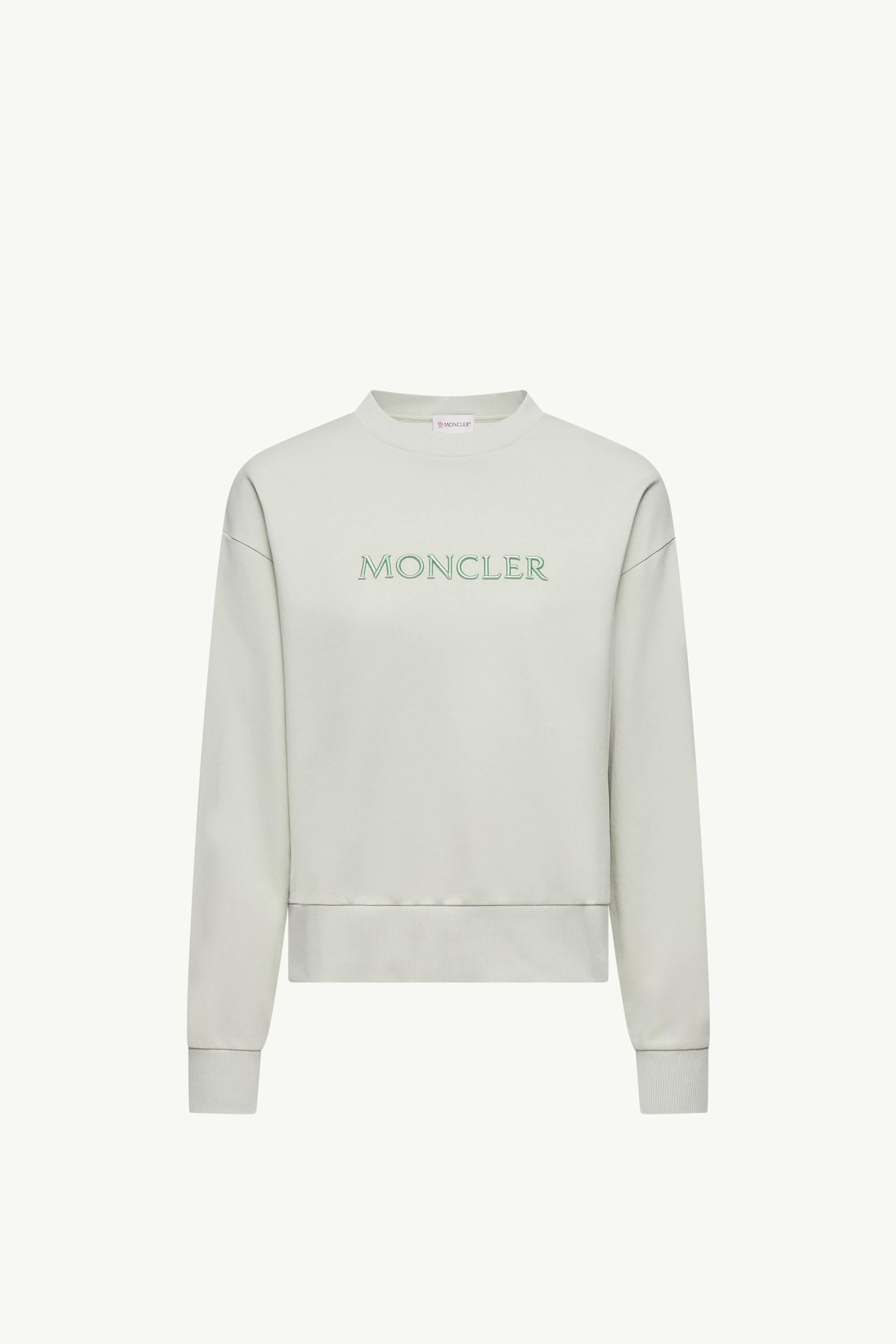 Light Green Embroidered Logo Cotton Sweatshirt - Sweatshirts for