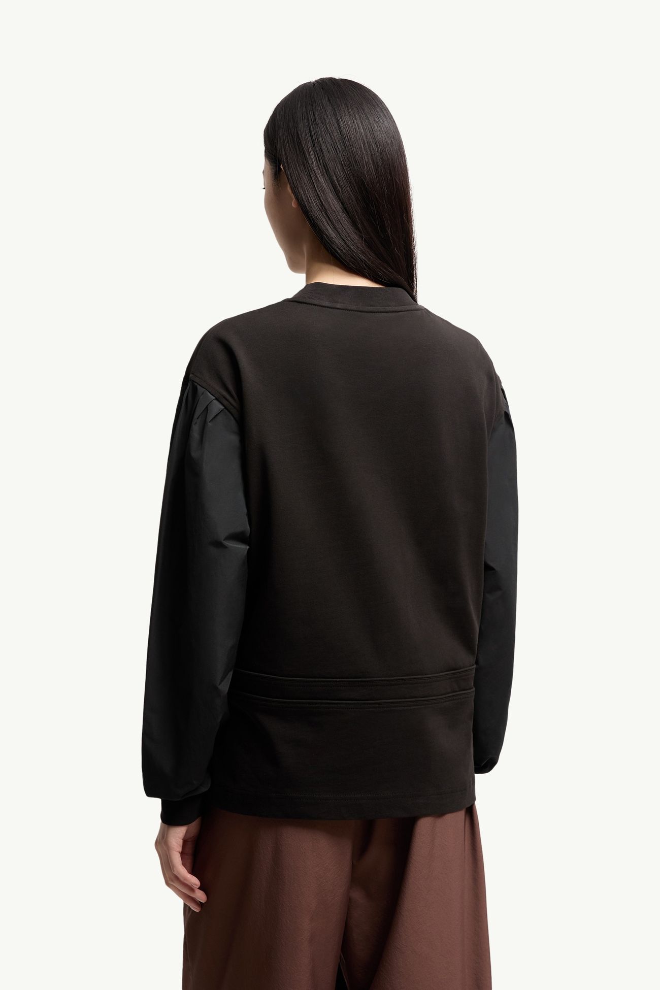 女士褶裥袖棉质平纹针织卫衣 女士 黑色 Moncler 4