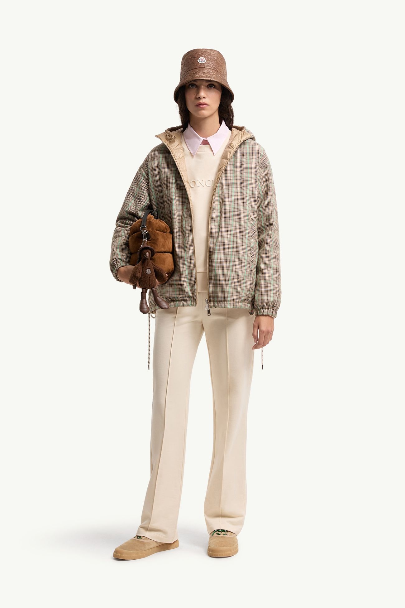 테일러드 코튼 스웨트팬츠 여성 화이트 아이보리 Moncler 0