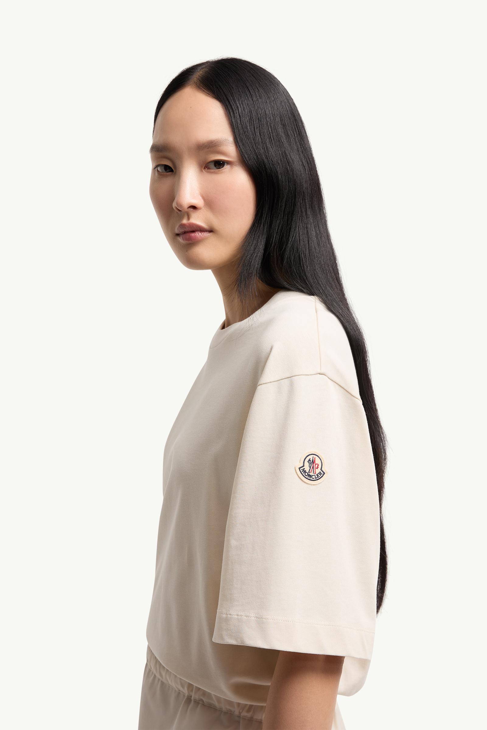 White Ivory Cotton Blend Mini T-Shirt Dress - Dresses for Women
