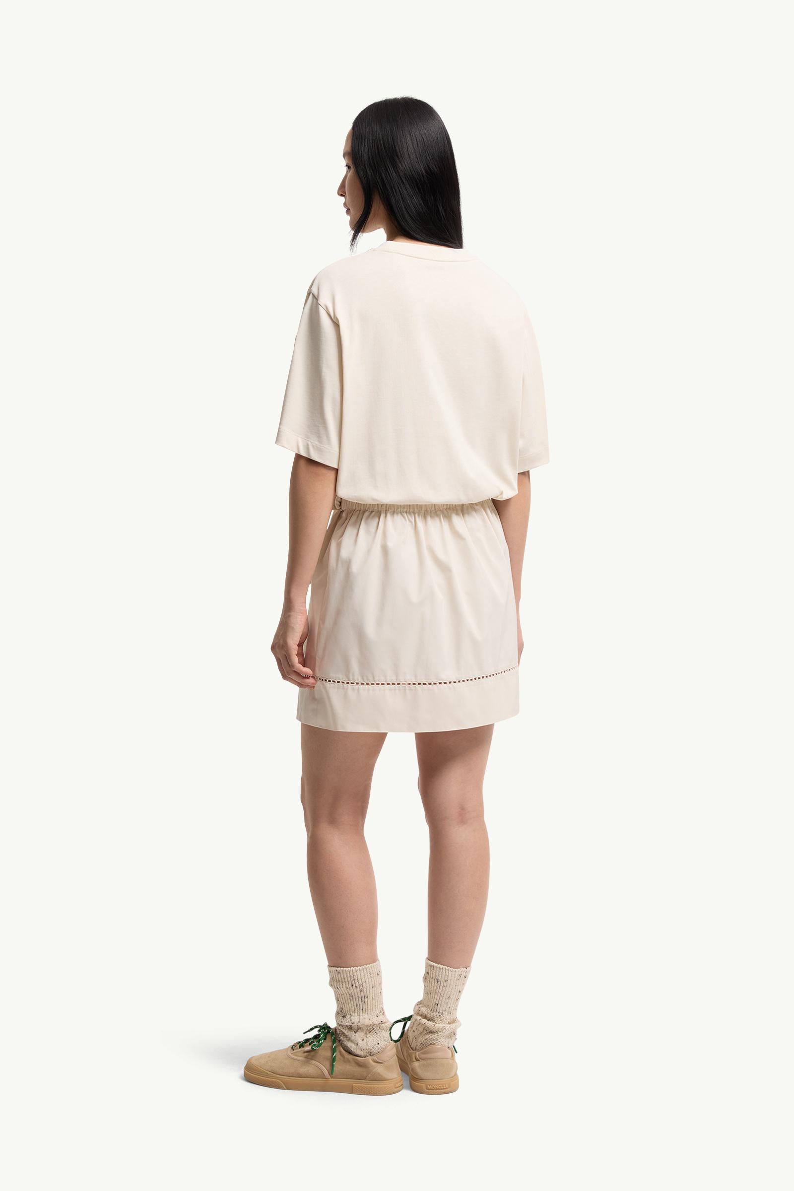 White Ivory Cotton Blend Mini T-Shirt Dress - Dresses for Women