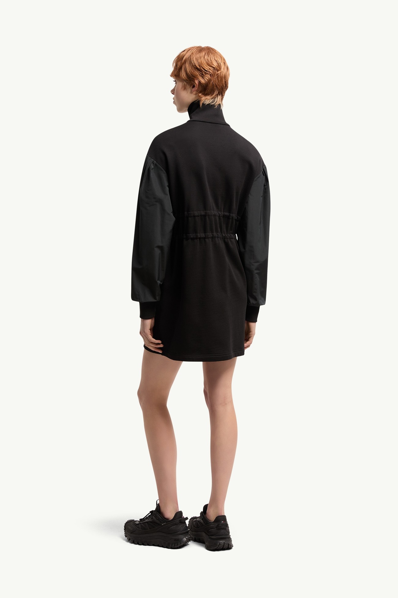 棉質抓毛衛衣式拉鏈連身裙 女士 黑色 Moncler 4