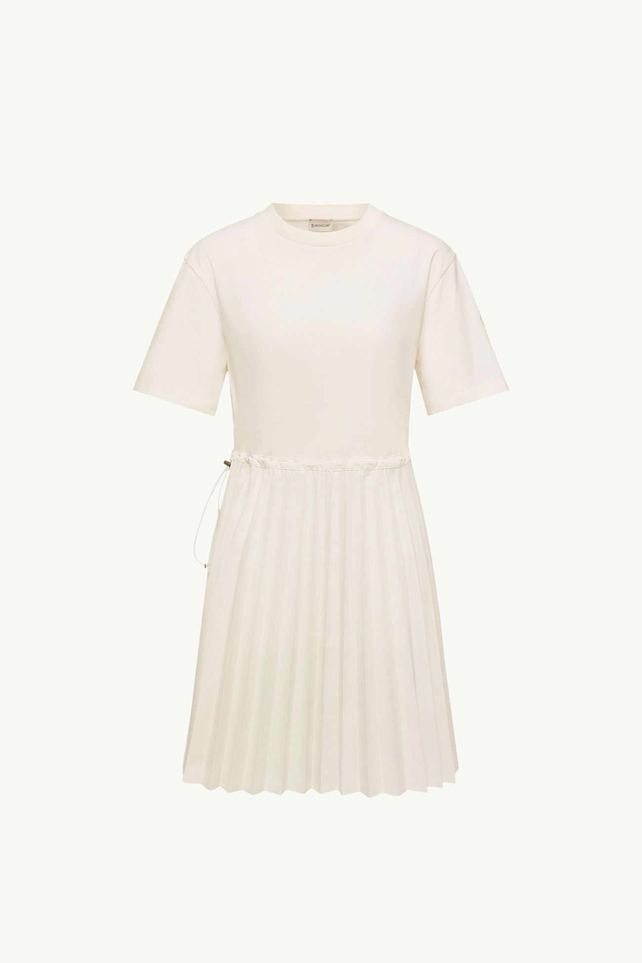 Abito midi plissettato in cotone Donna Bianco Moncler 2