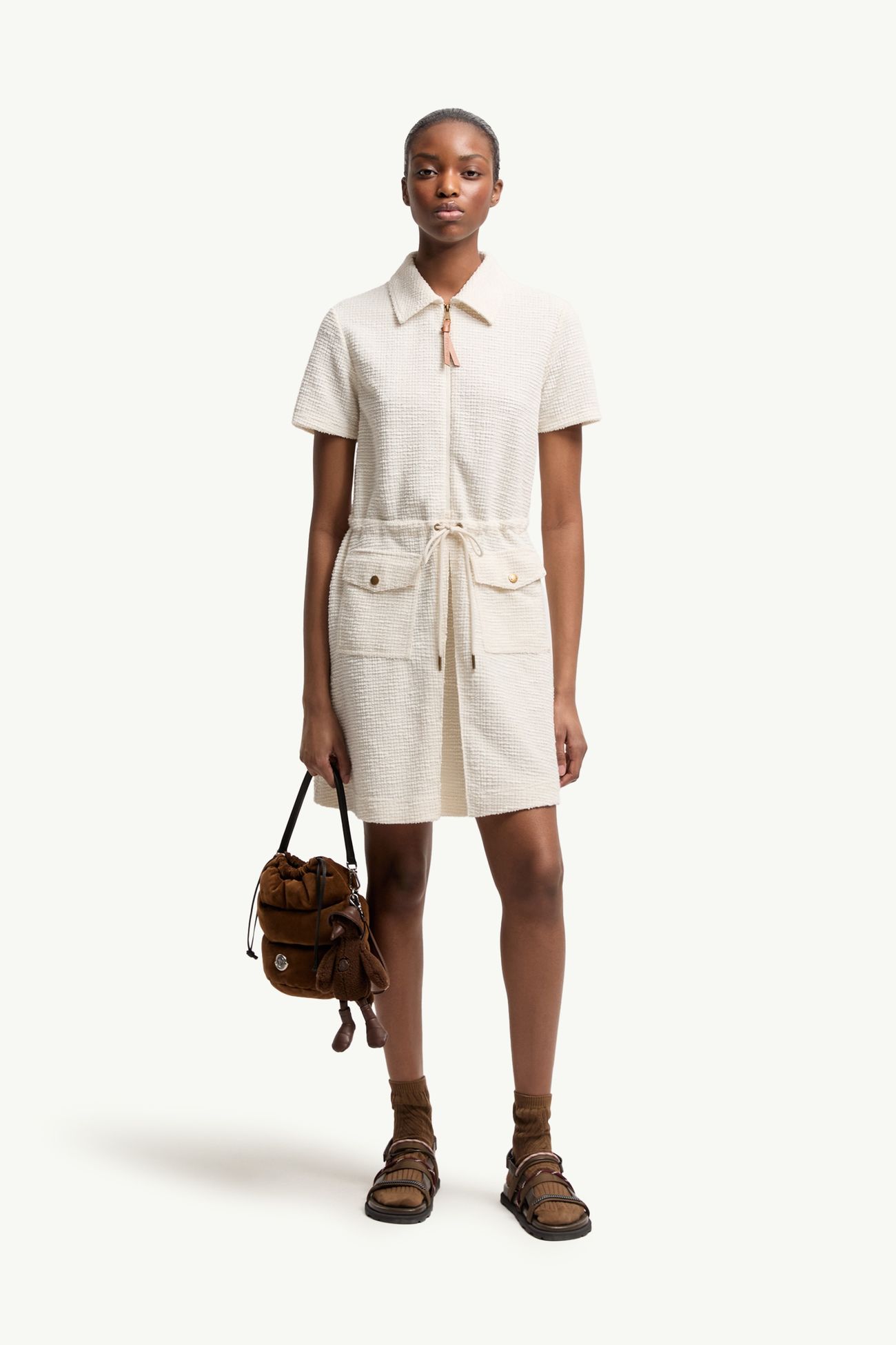 Miniabito bouclé Donna Bianco Moncler 0