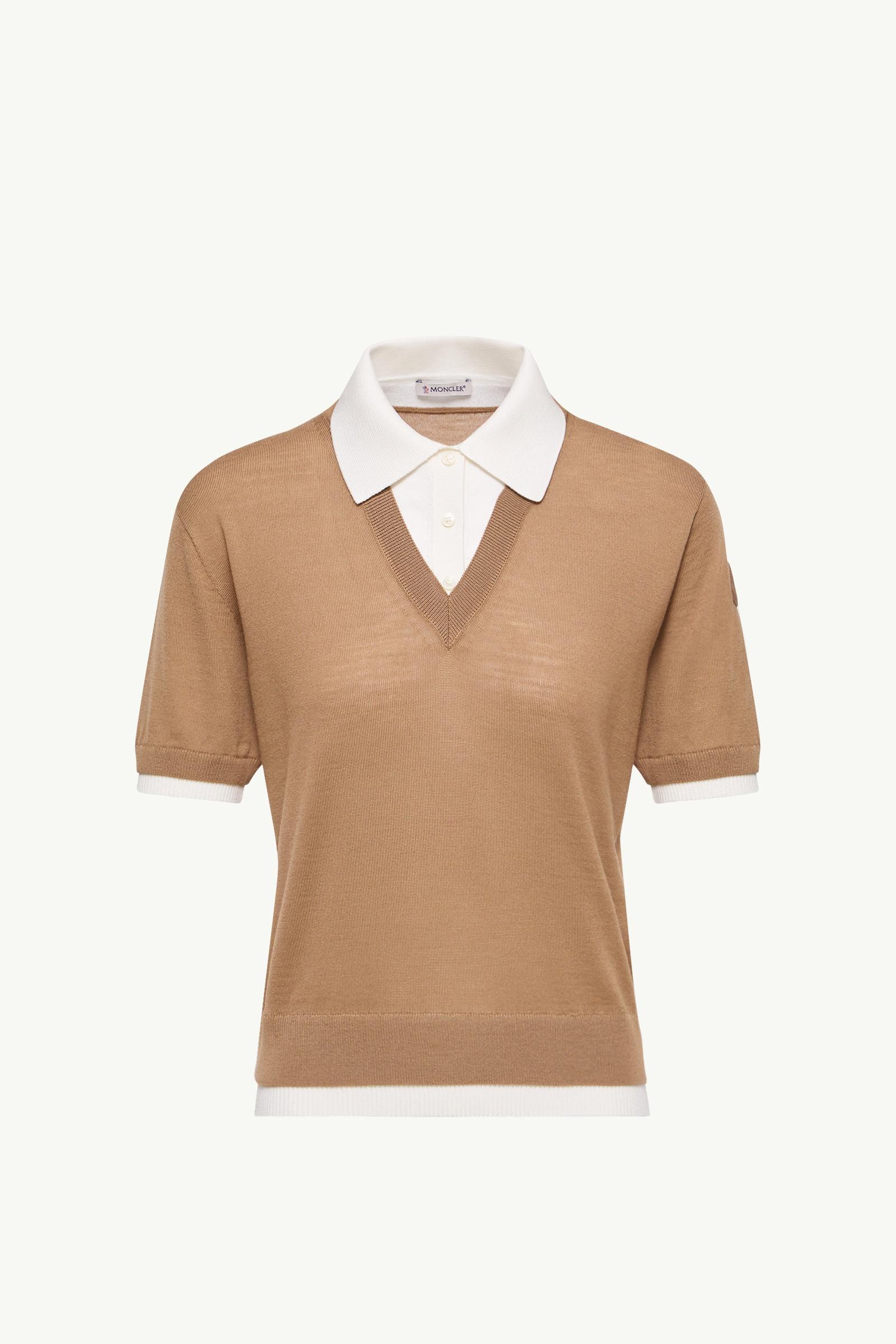 Layered Wool Polo Shirt Women Beige Moncler, 1 of 0