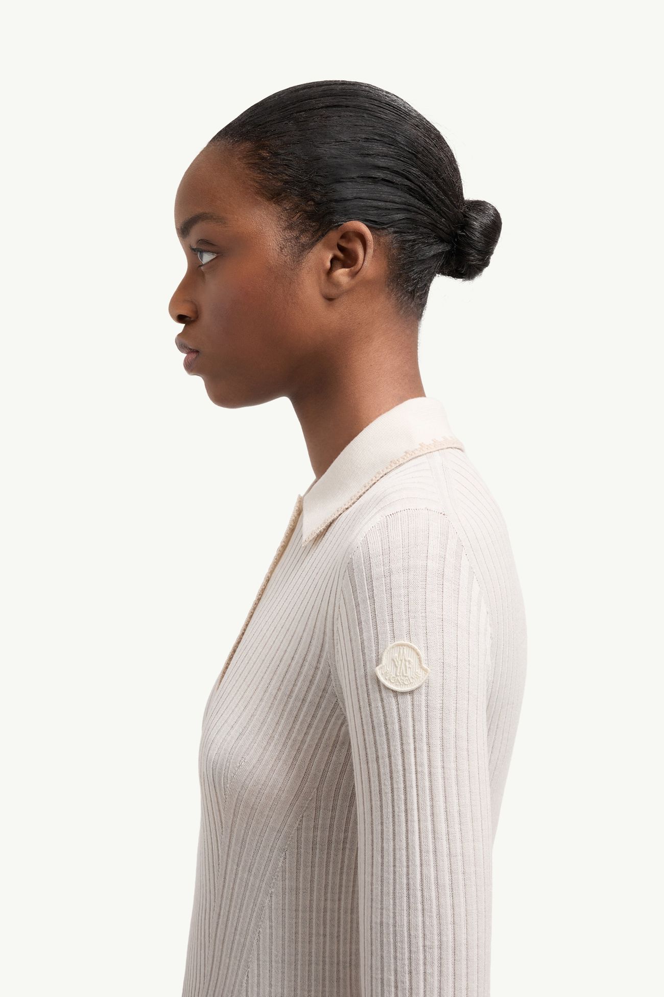 Langärmeliges Poloshirt aus Wolle Damen Ockergelb Moncler 1