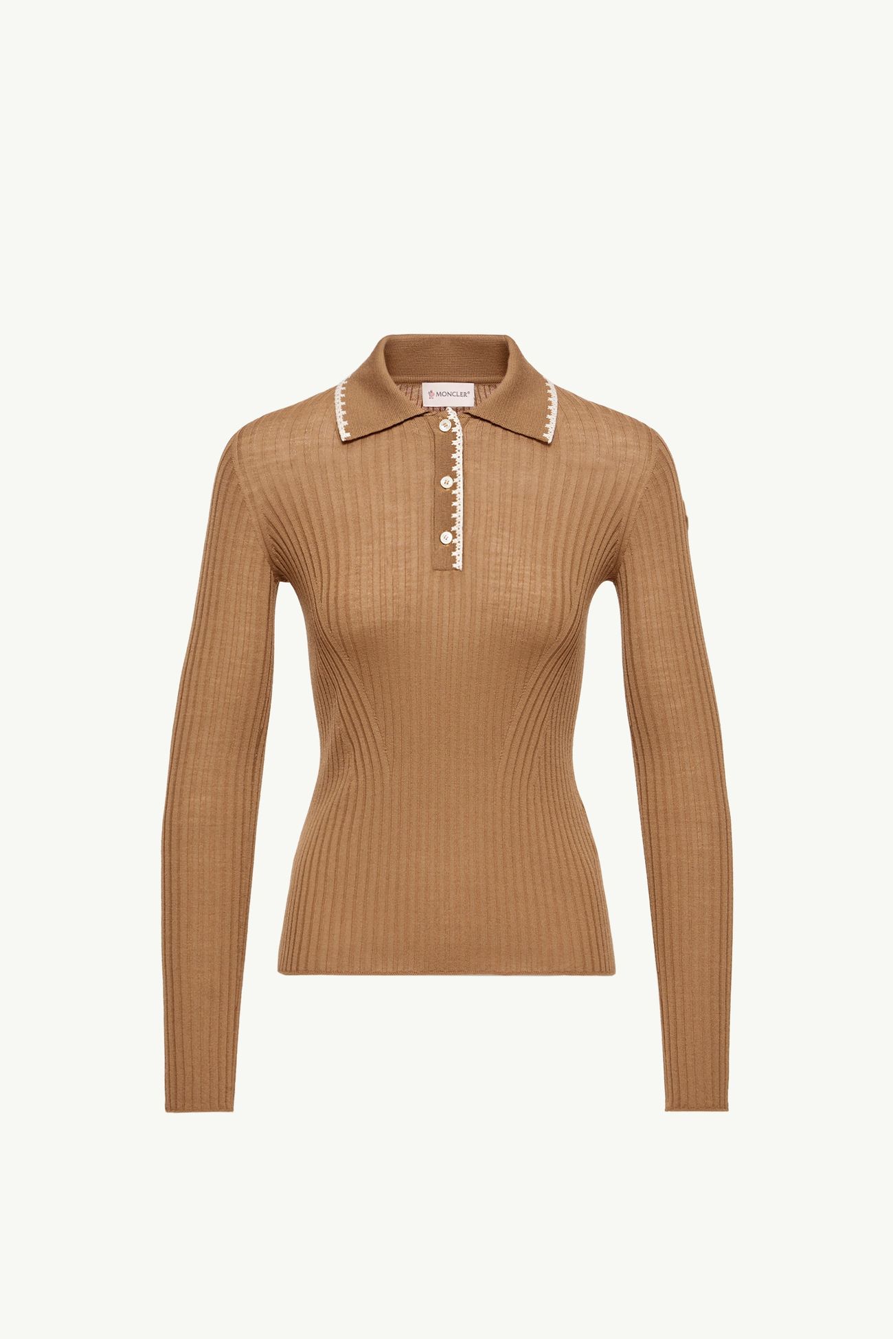 Polo à manches longues en laine Femmes Beige Moncler 2