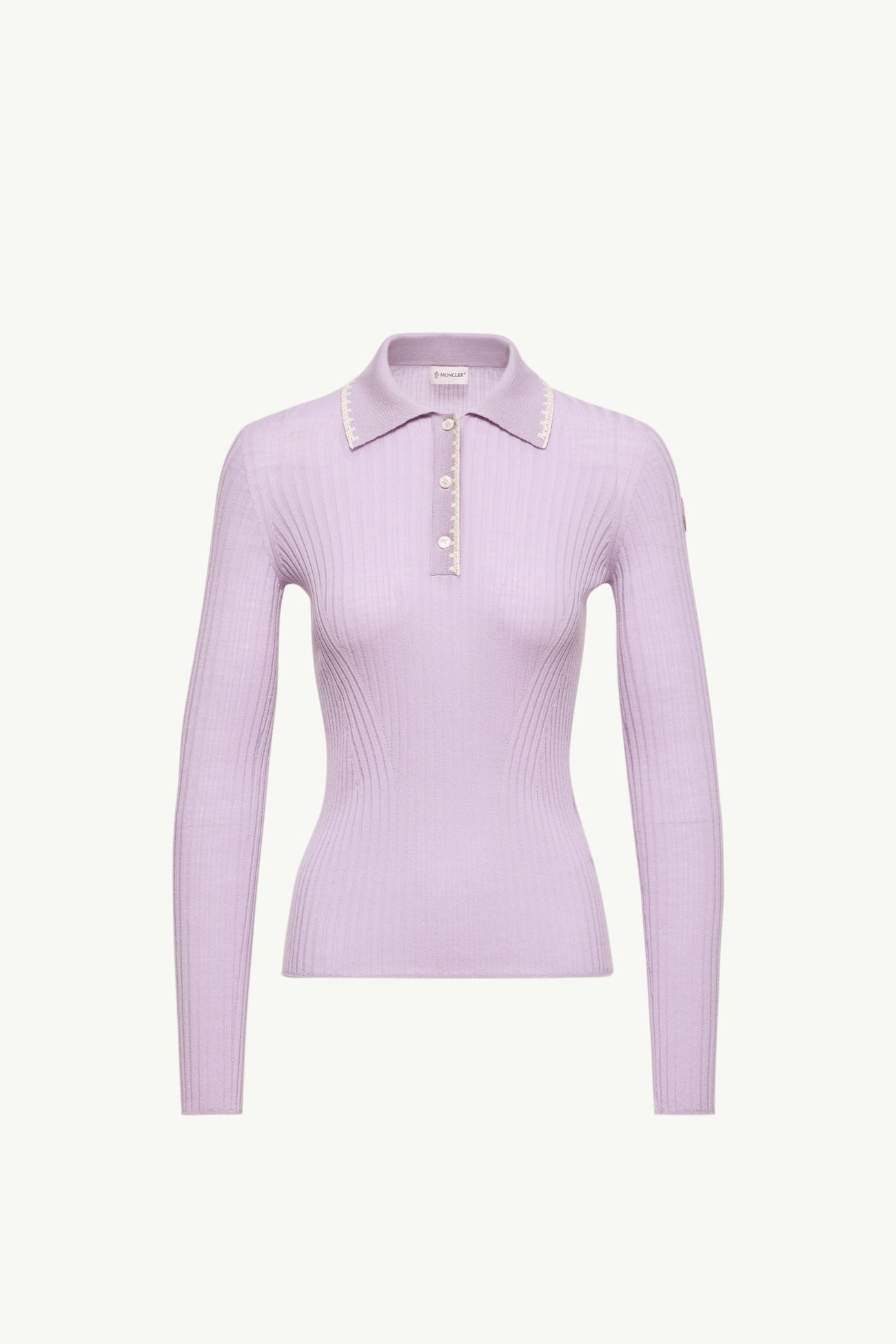 Polo à manches longues en laine Femmes Lilas Moncler 2
