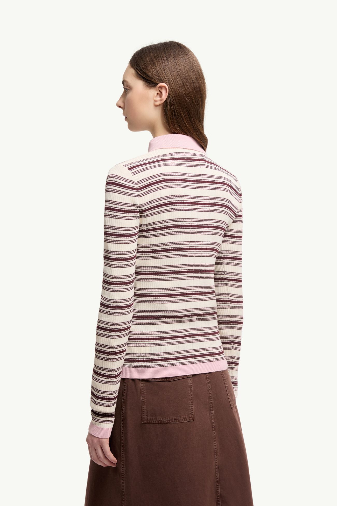 Poloshirt aus Baumwollkrepp Damen Weiss & Braun Moncler 4