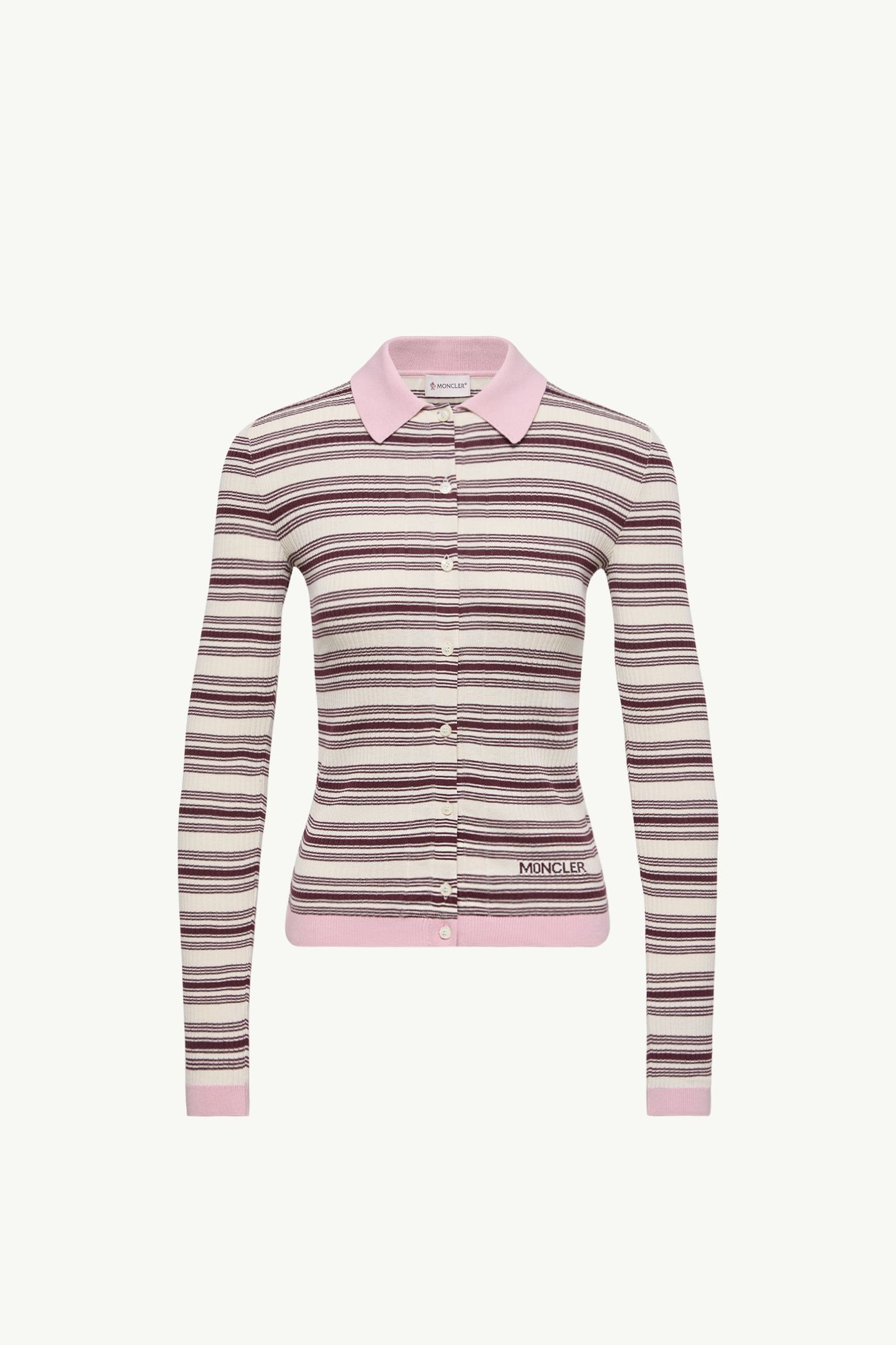 Poloshirt aus Baumwollkrepp Damen Weiss & Braun Moncler 2