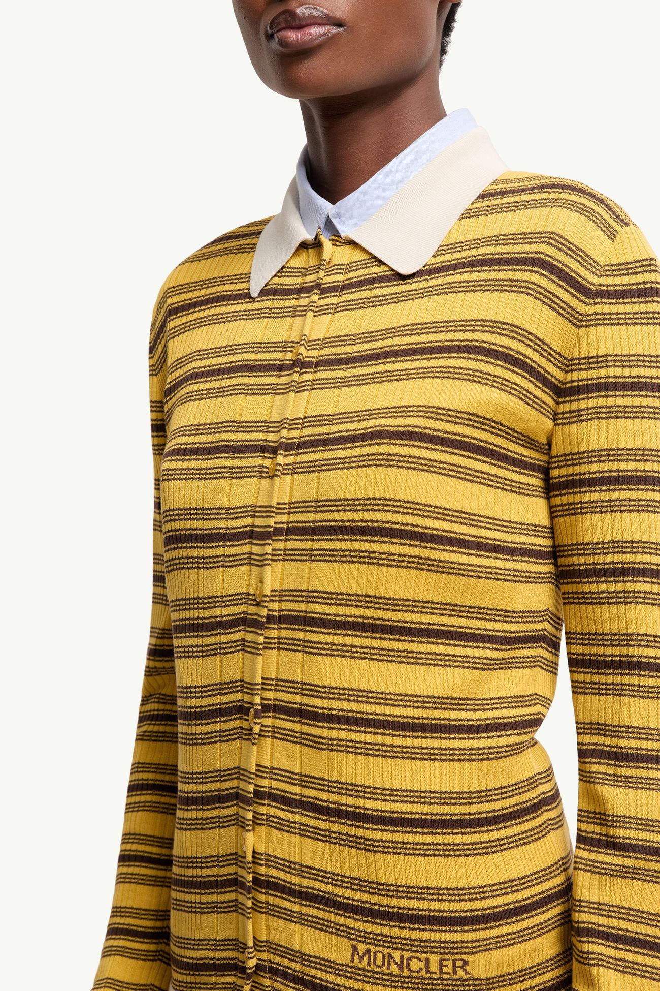 Polo de crepé de algodón Mujer Amarillo Oscuro & Marrón Moncler 5