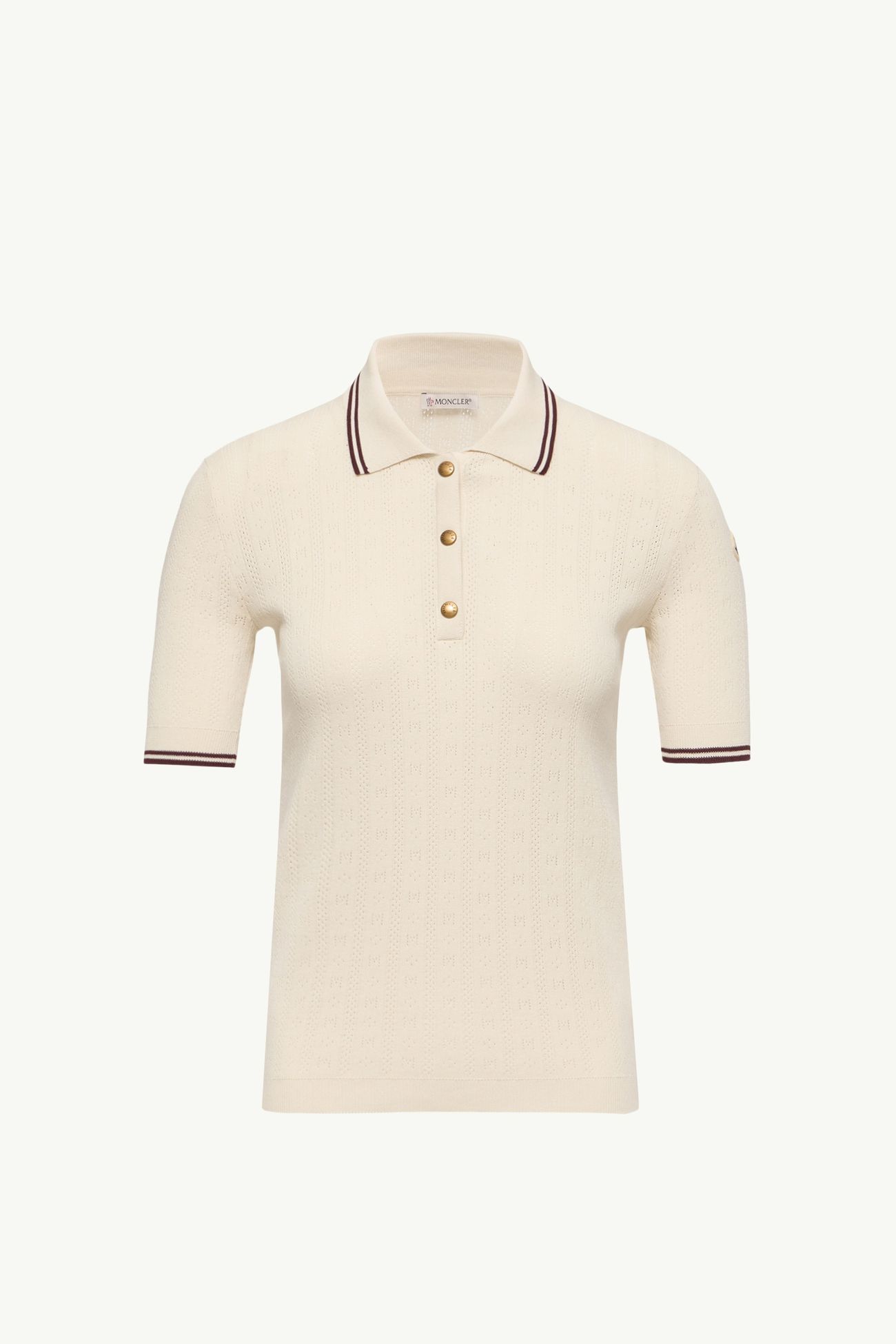 中古】MONCLER モンクレール ポロシャツ白 レディース 25031937SEZS 