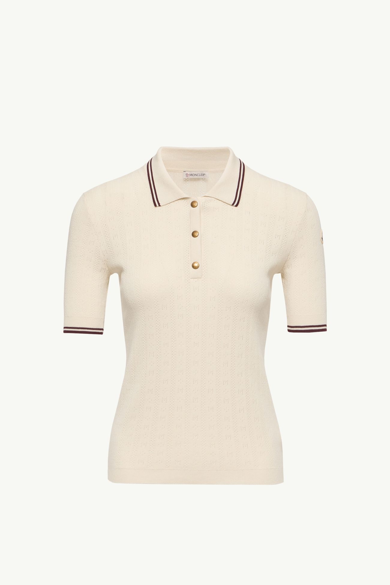 女士菱形和标识图案棉质Polo衫 女士 象牙白 Moncler 2