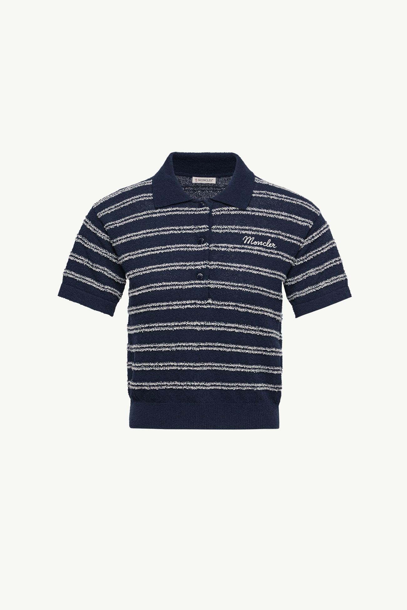 Polo de crepé de mezcla de algodón Mujer Azul marino Moncler 2