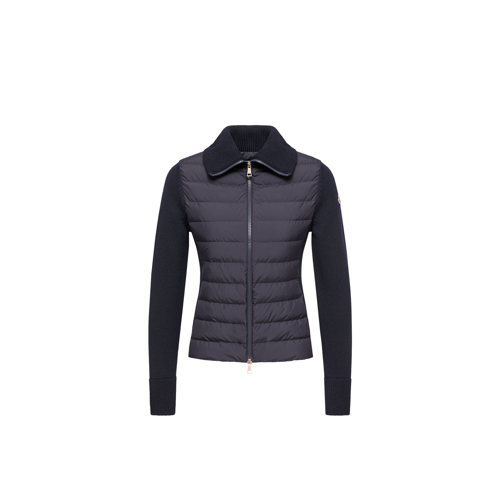 Moncler   Padded Wool Zip-Up Cardigan for Women in Blue, Size: L