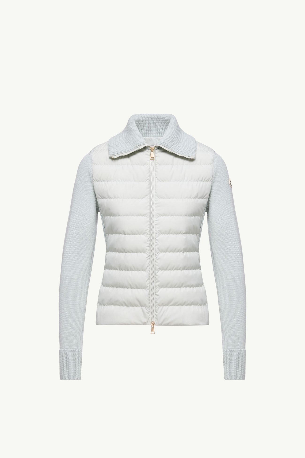 夾層羊毛拉鏈開襟毛衣 女士 淺綠色 Moncler 2