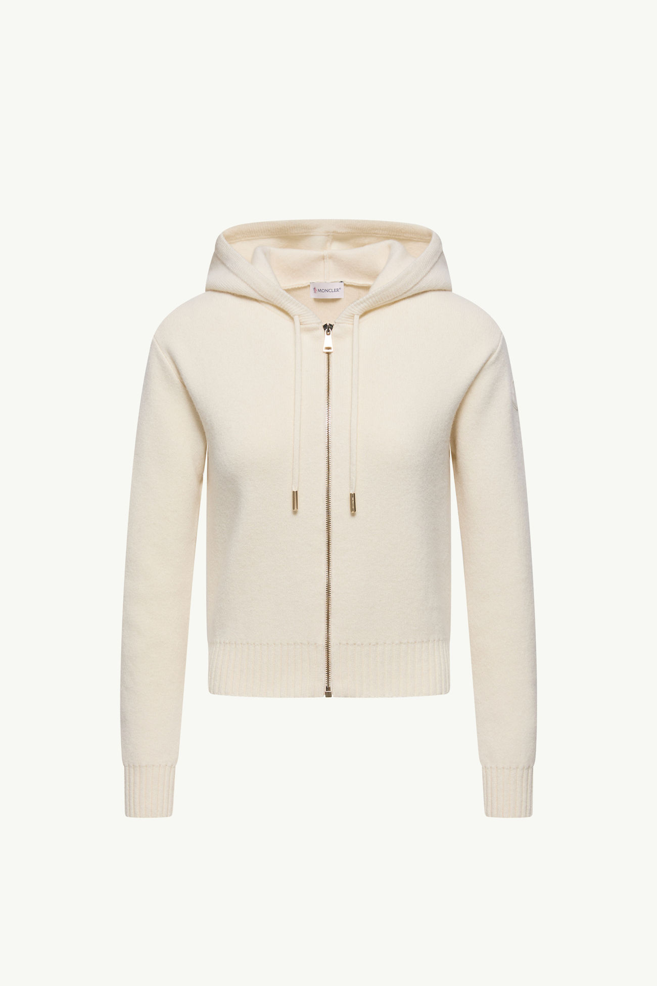 Cashmere & Wool Zip-Up Hoodie Women White Ivory Moncler 2