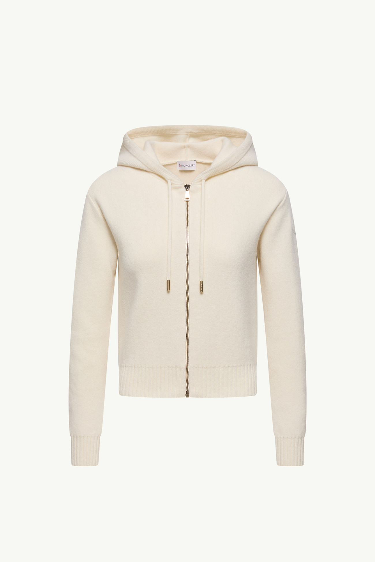 Cashmere & Wool Zip-Up Hoodie Women White Ivory Moncler 2