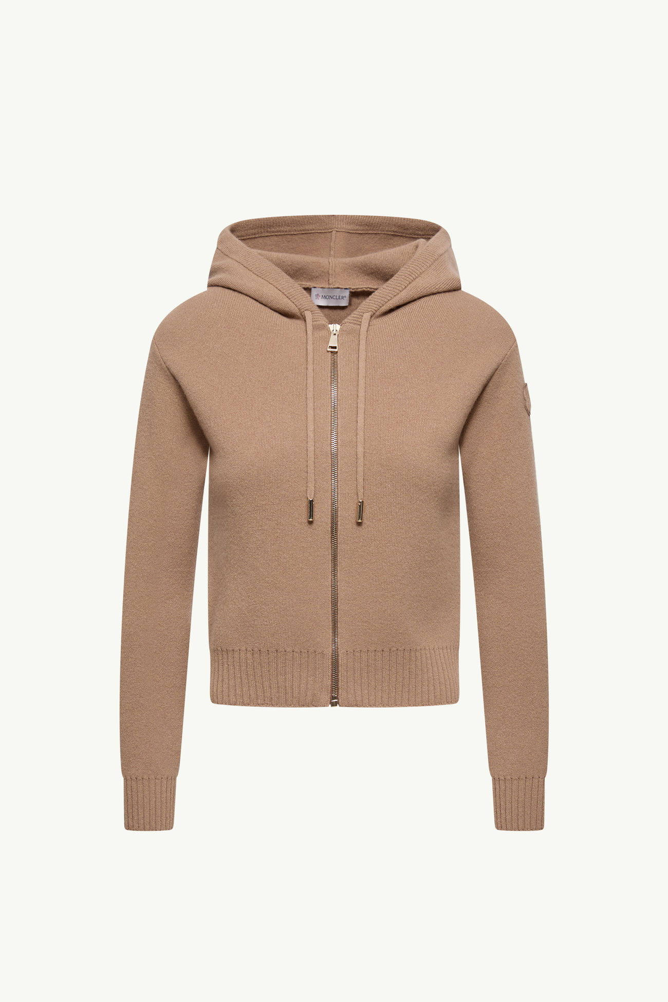 Cardigan con zip in cashmere e lana Donna Beige Cammello Moncler 2