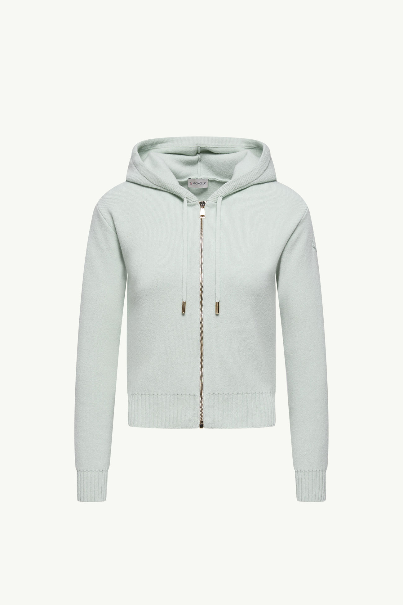 Cardigan con zip in cashmere e lana Donna Verde Chiaro Moncler 2