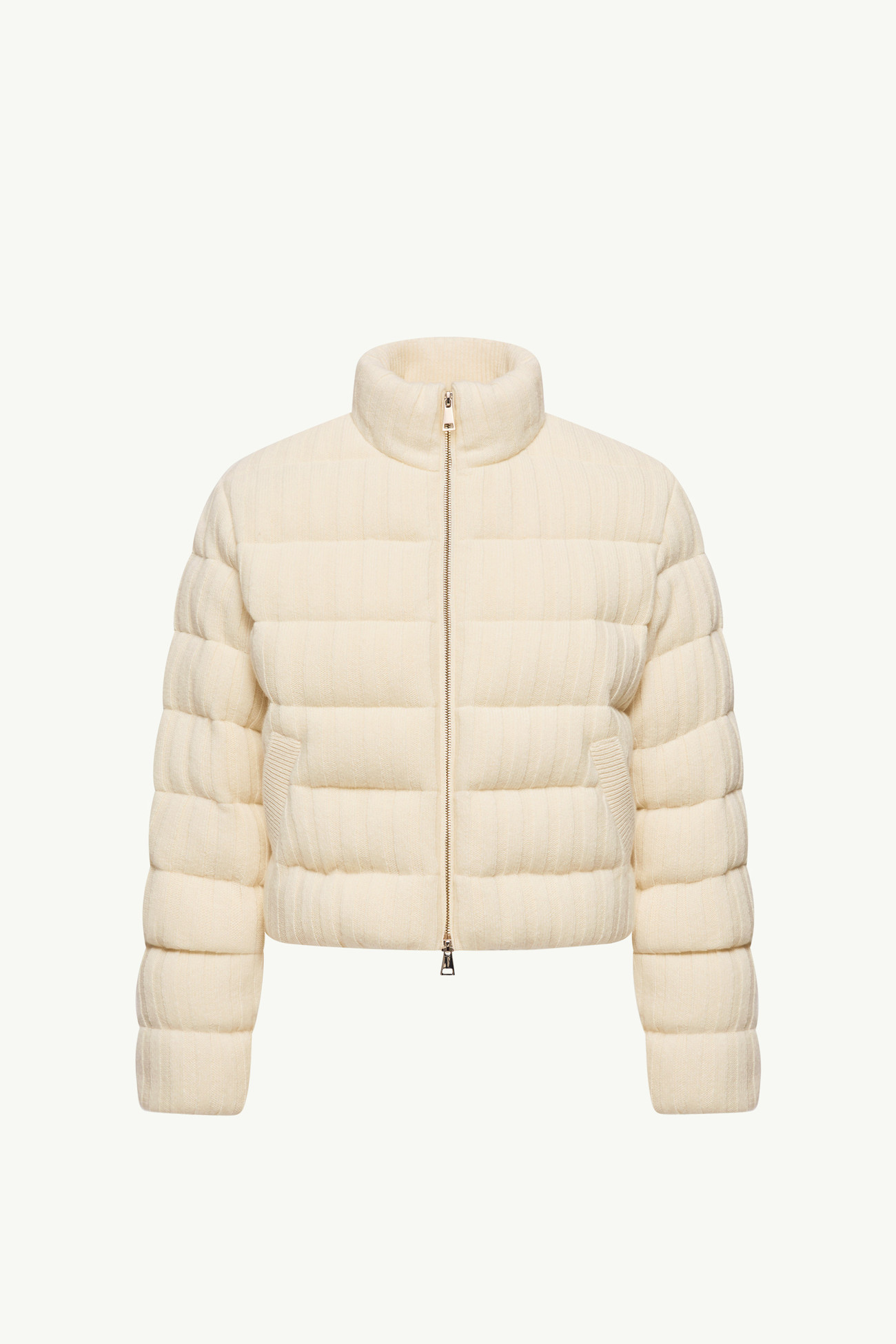 Wool & Cashmere Blend Padded Cardigan Women White Ivory Moncler 2