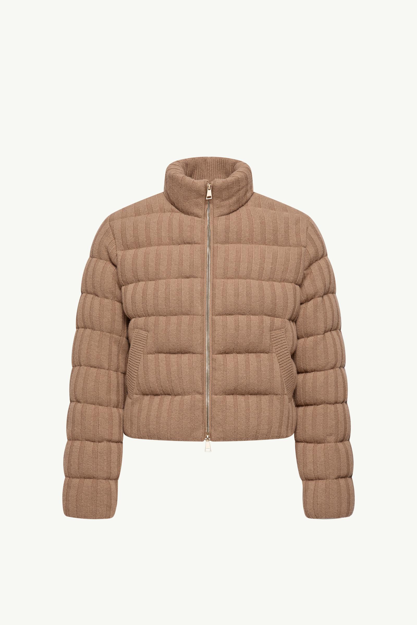 Wool & Cashmere Blend Padded Cardigan Women Camel Beige Moncler