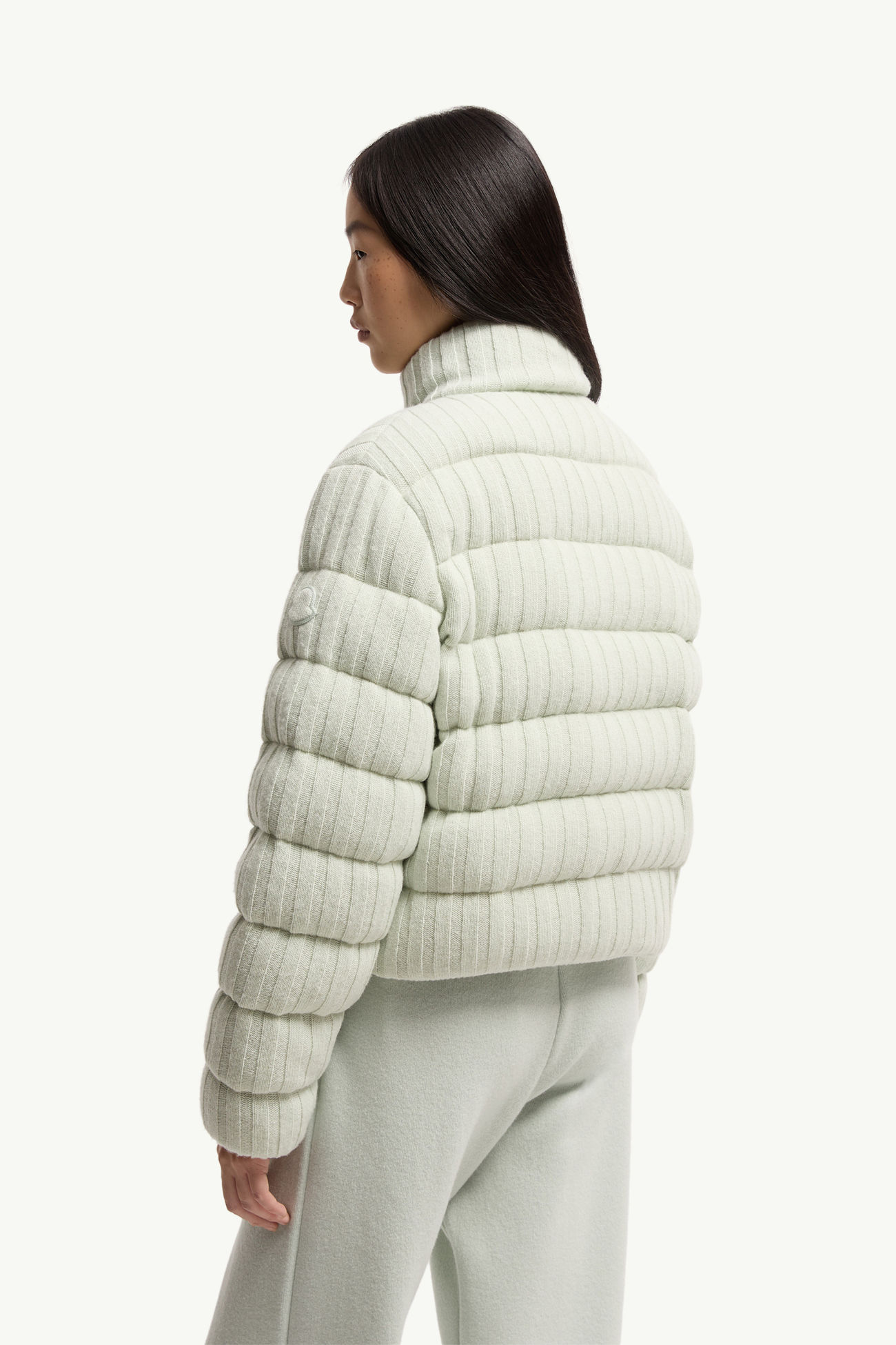 羊毛及羊絨混紡夾層開襟毛衣 女士 淺綠色 Moncler 4