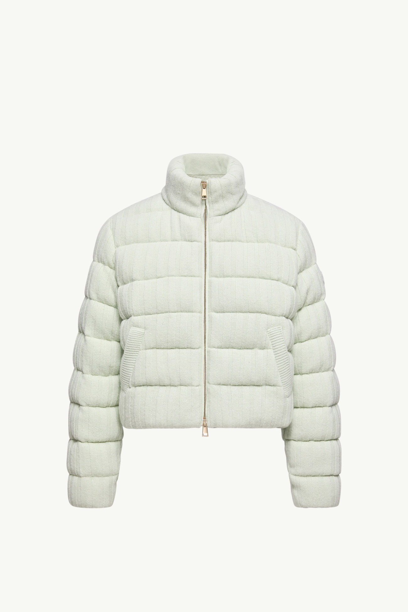 Wool & Cashmere Blend Padded Cardigan Women Light Green Moncler 2