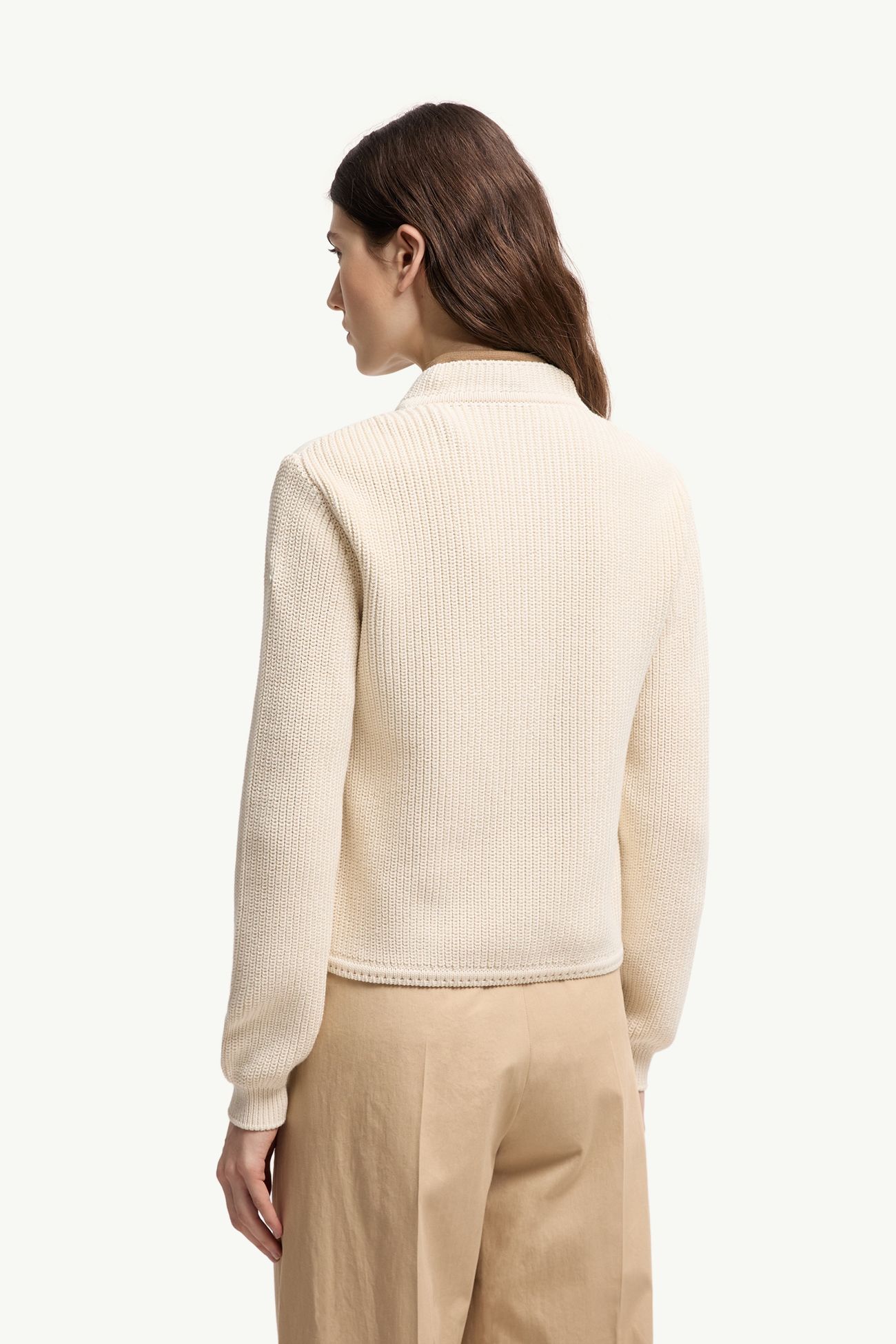 Cárdigan acolchado de algodón Mujer Blanco Moncler 4