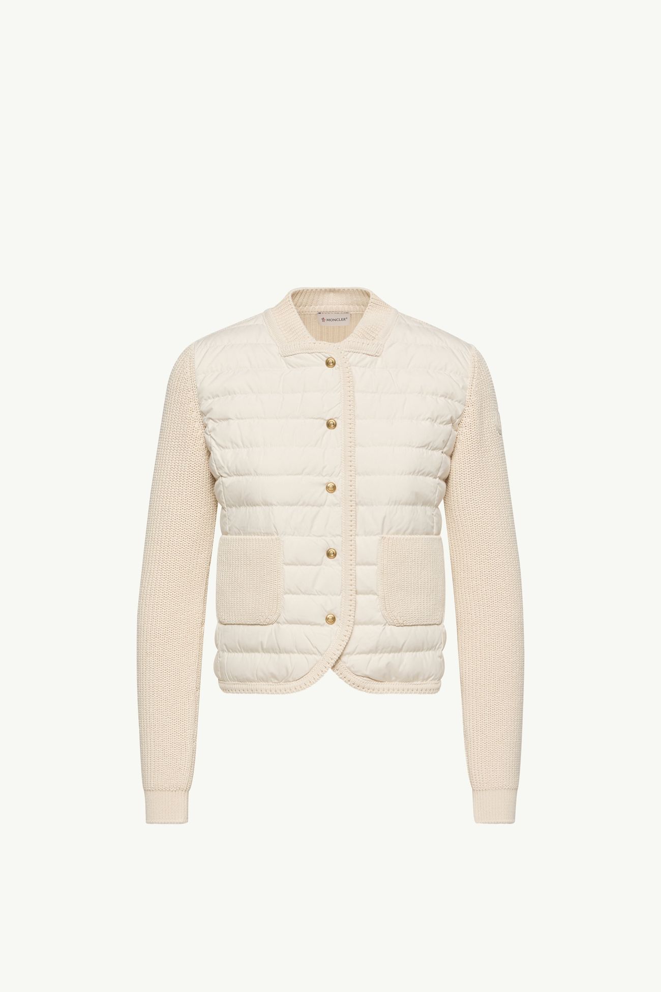 Cotton Padded Cardigan Women White Moncler 2
