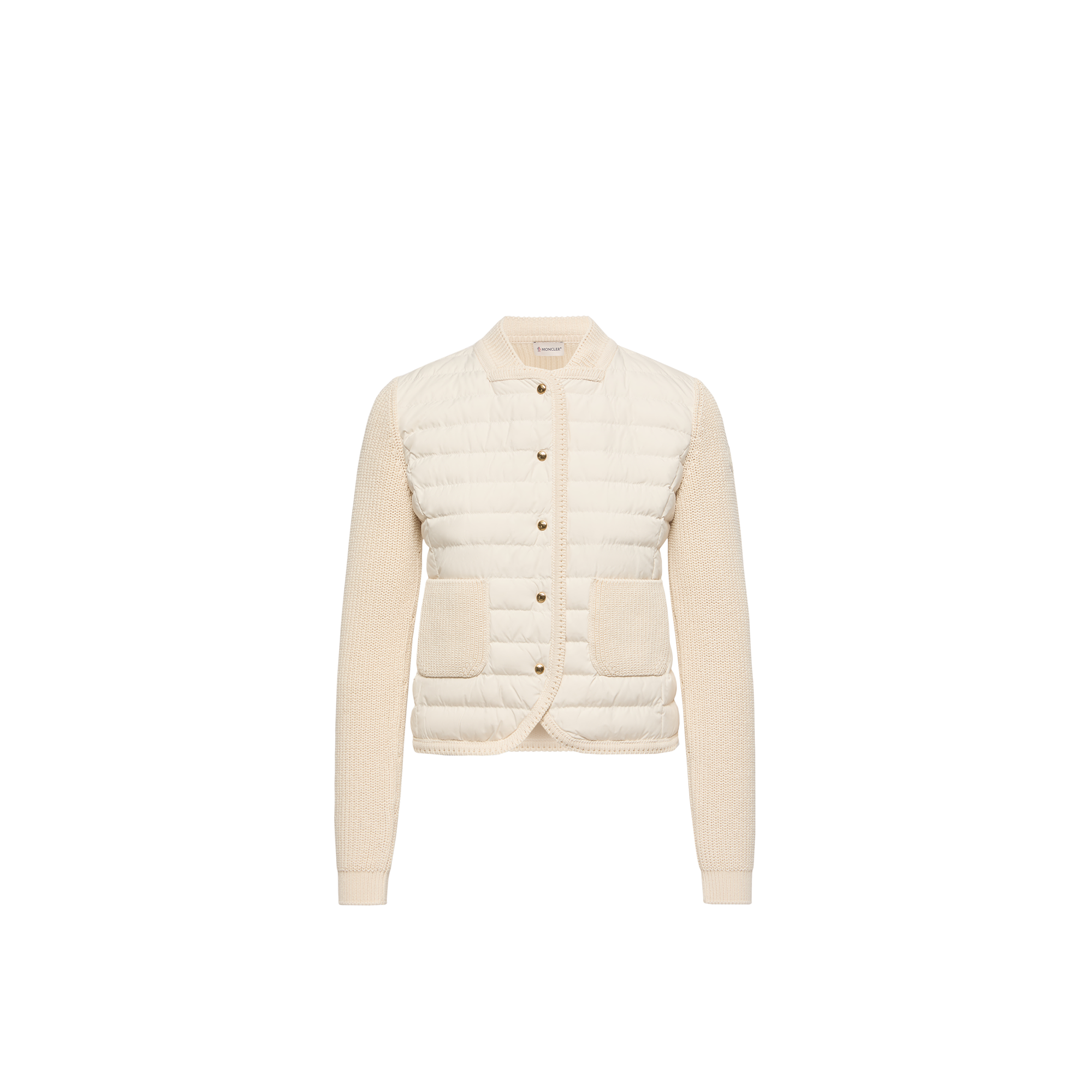 Moncler   Cotton Padded Cardigan for Women in White, Size: M