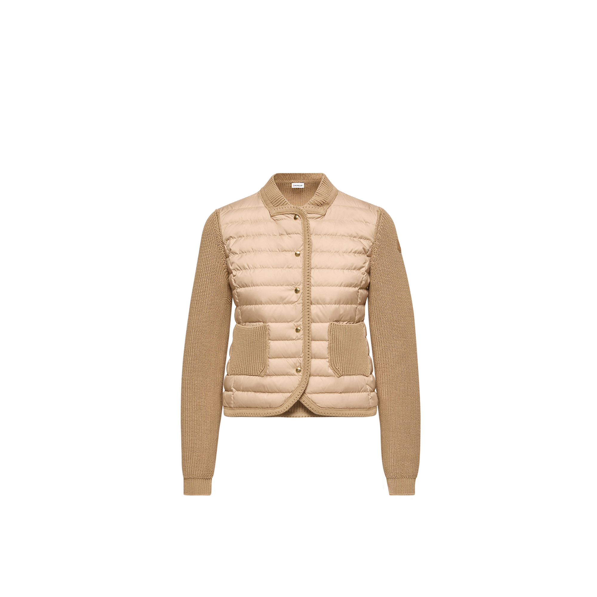 Moncler   Cotton Padded Cardigan for Women in Beige, Size: Xs