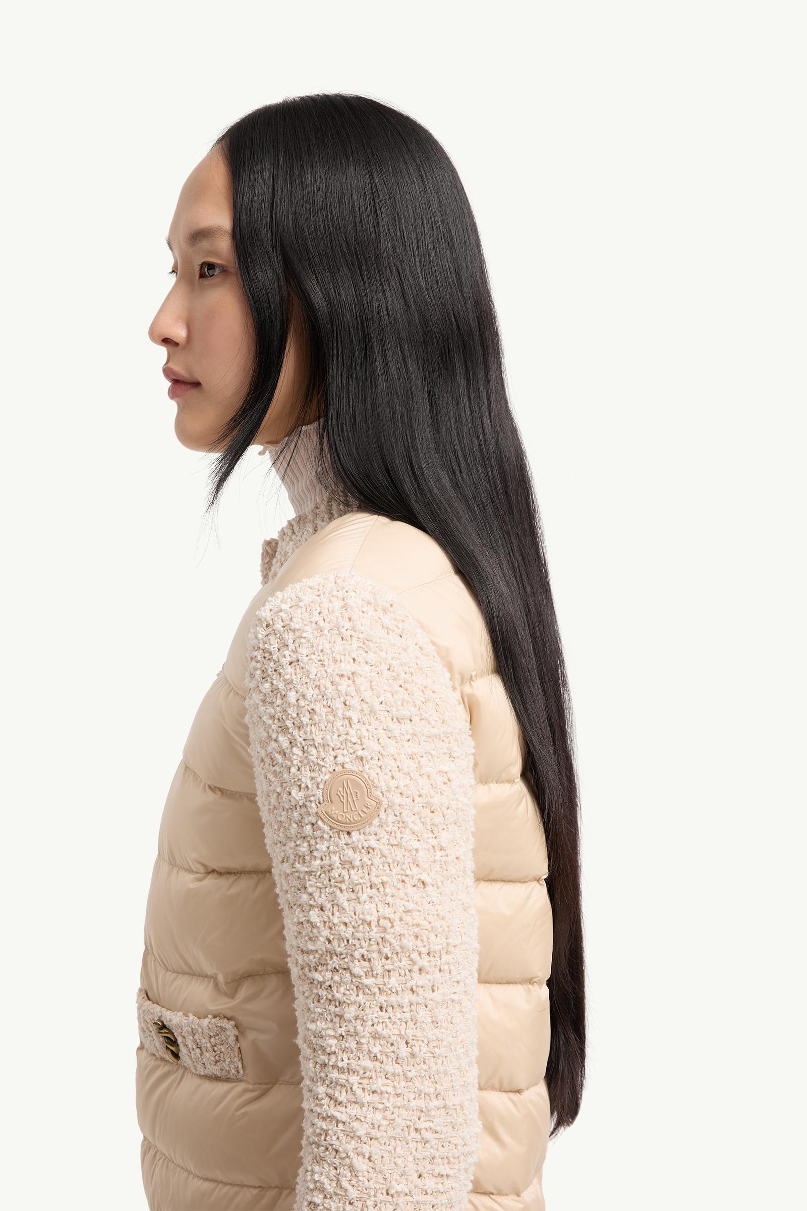 Light Beige Padded Zip-Up Cardigan - Sweaters & Cardigans for