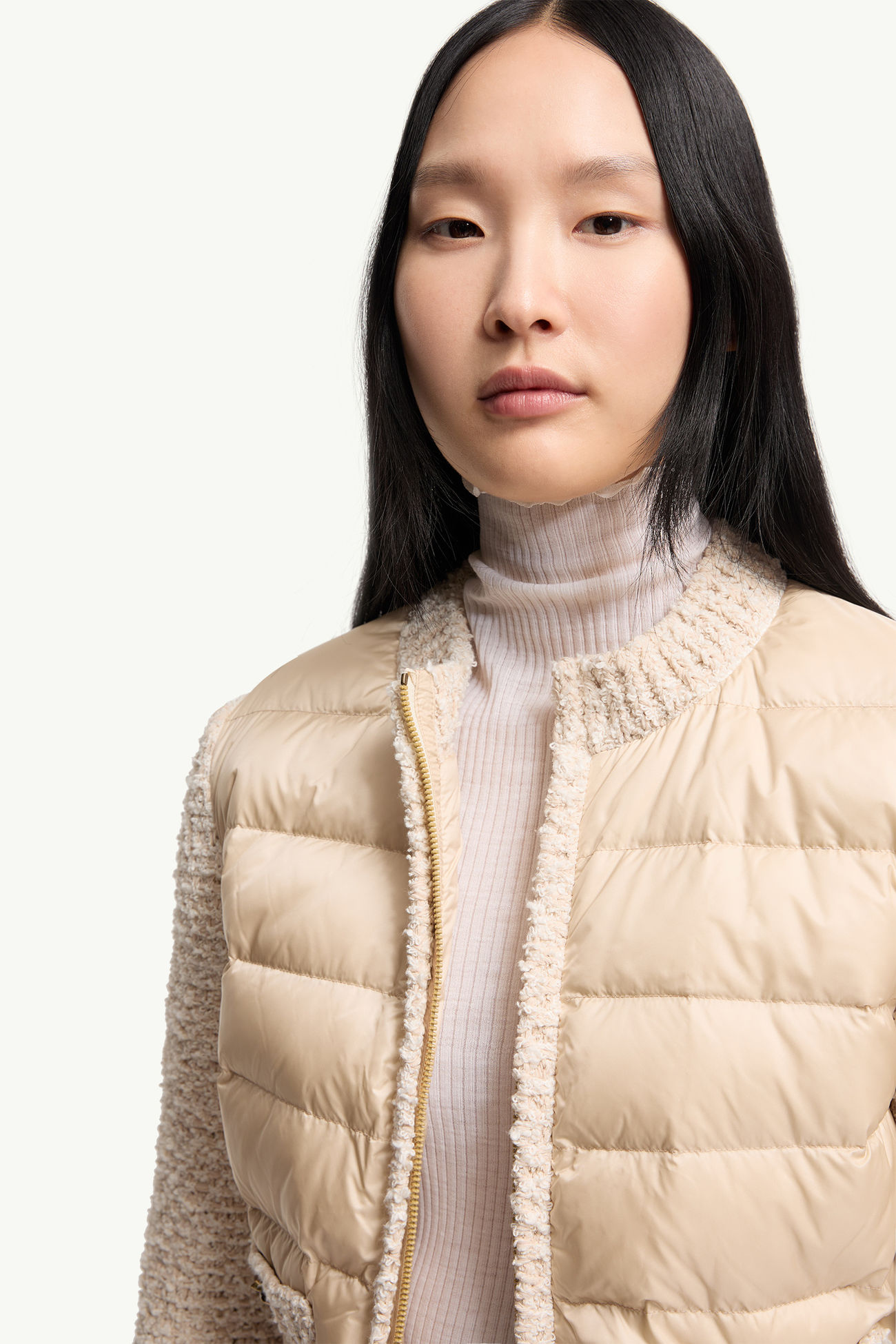 Cardigan imbottito con zip Donna Beige Chiaro Moncler 5