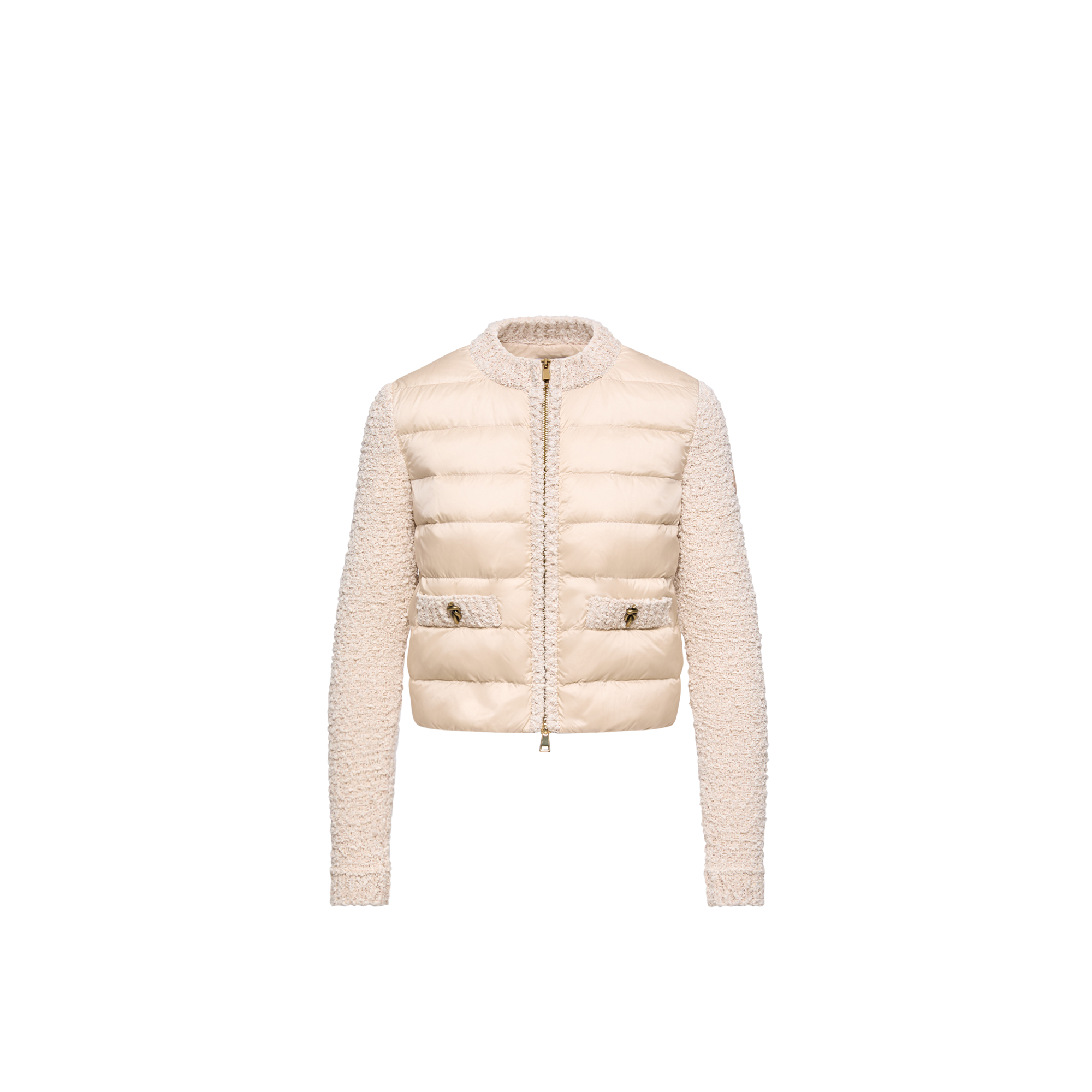 Moncler   Padded Zip-Up Cardigan for Women in Beige, Size: M