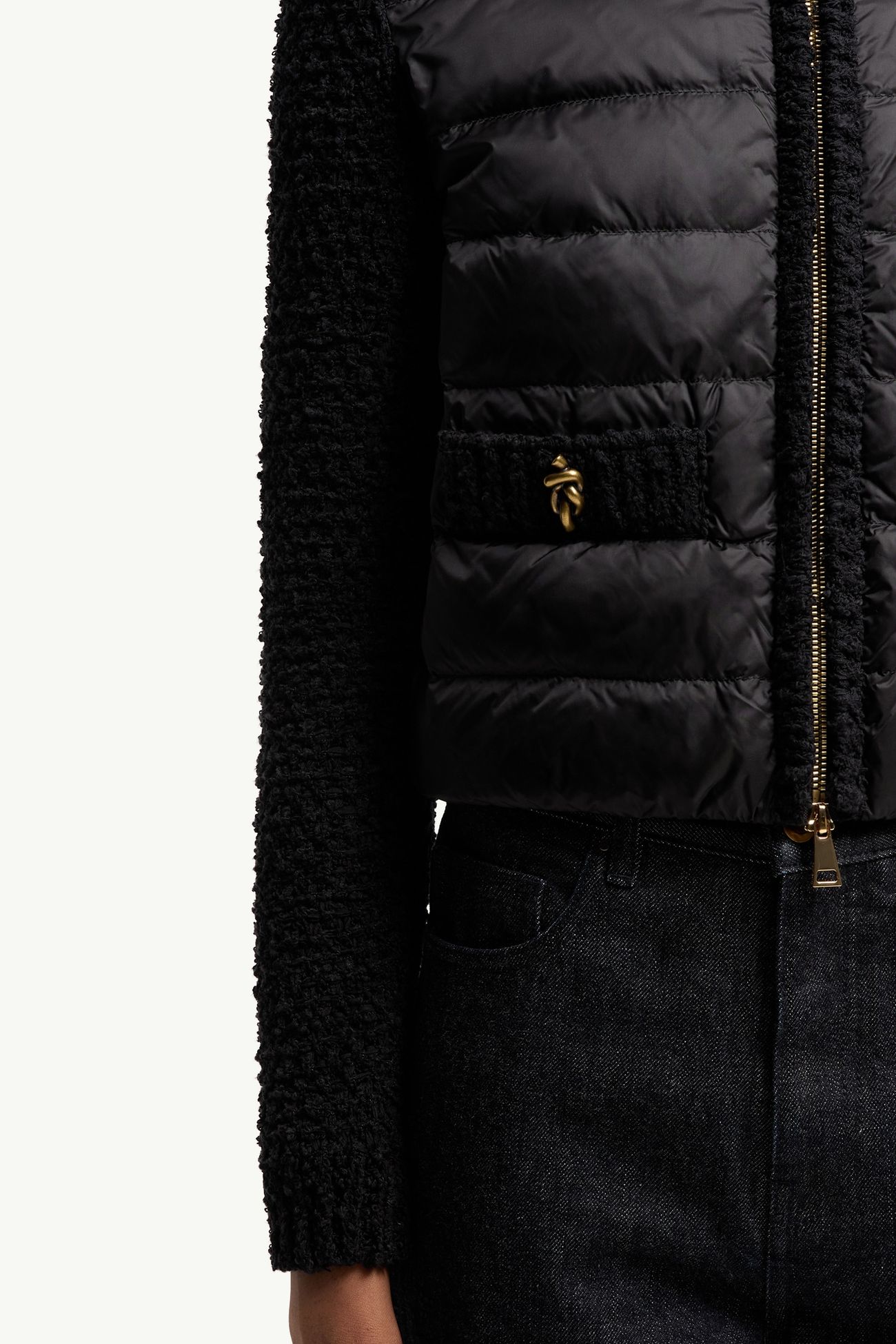 Cárdigan acolchado con cremallera Mujer Negro Moncler 5