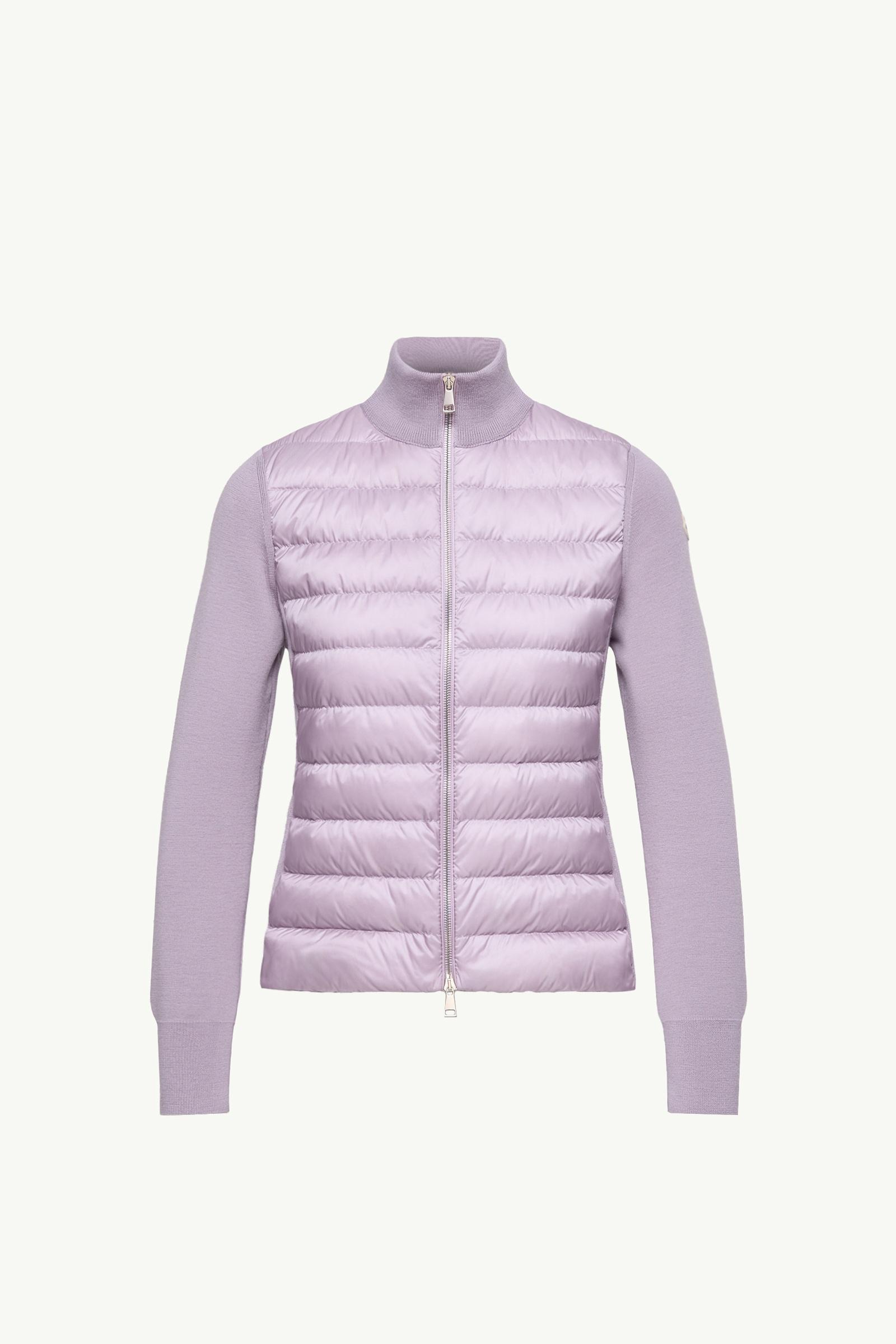 Padded Wool Zip-Up Cardigan Women Lilac Moncler