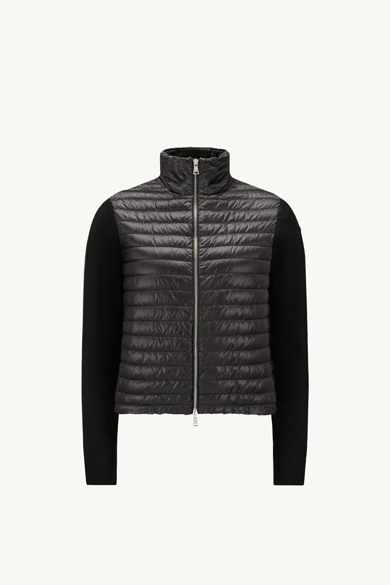 Padded Wool Zip-Up Cardigan Women Black Moncler 2