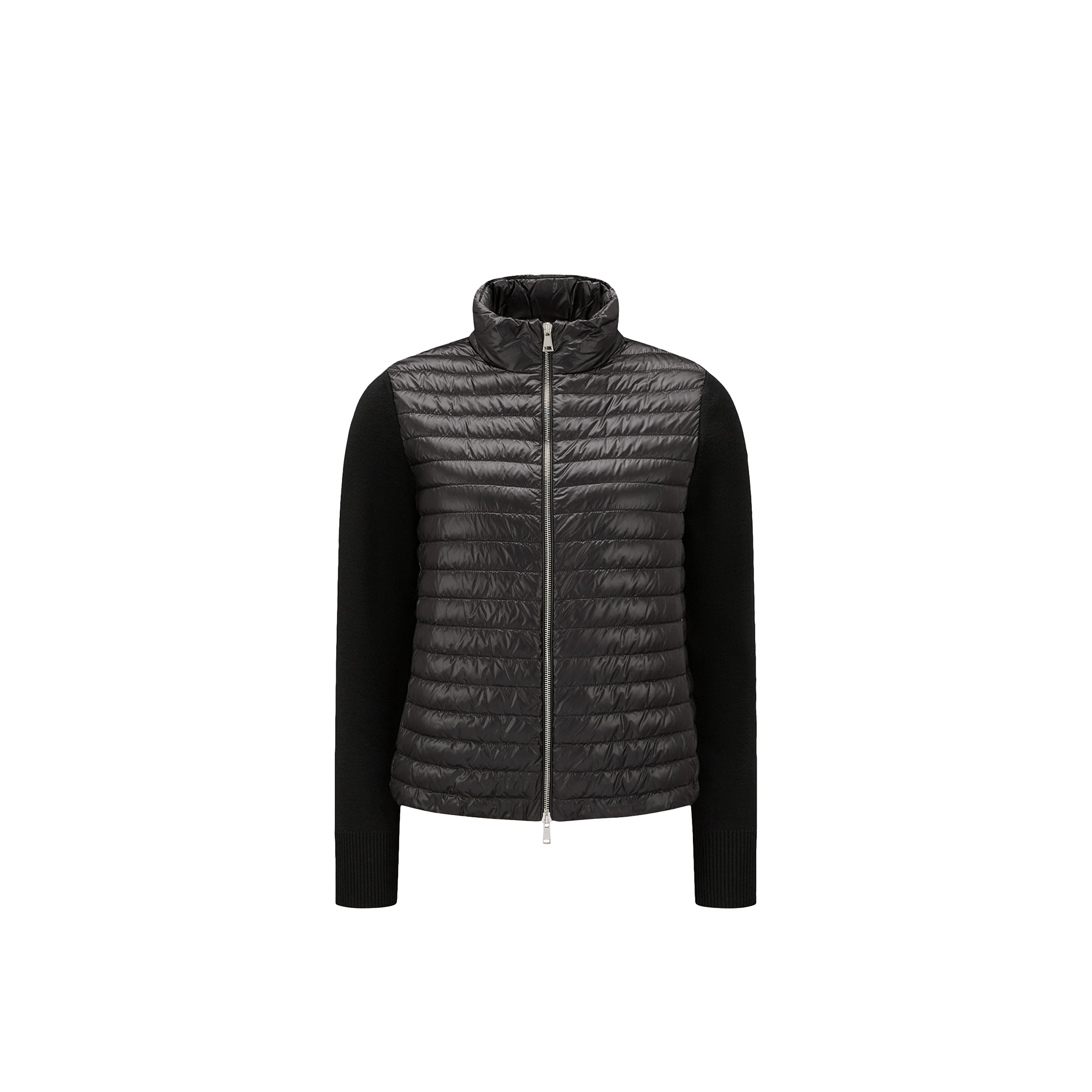 Moncler   Padded Wool Zip-Up Cardigan for Women in Black, Size: L