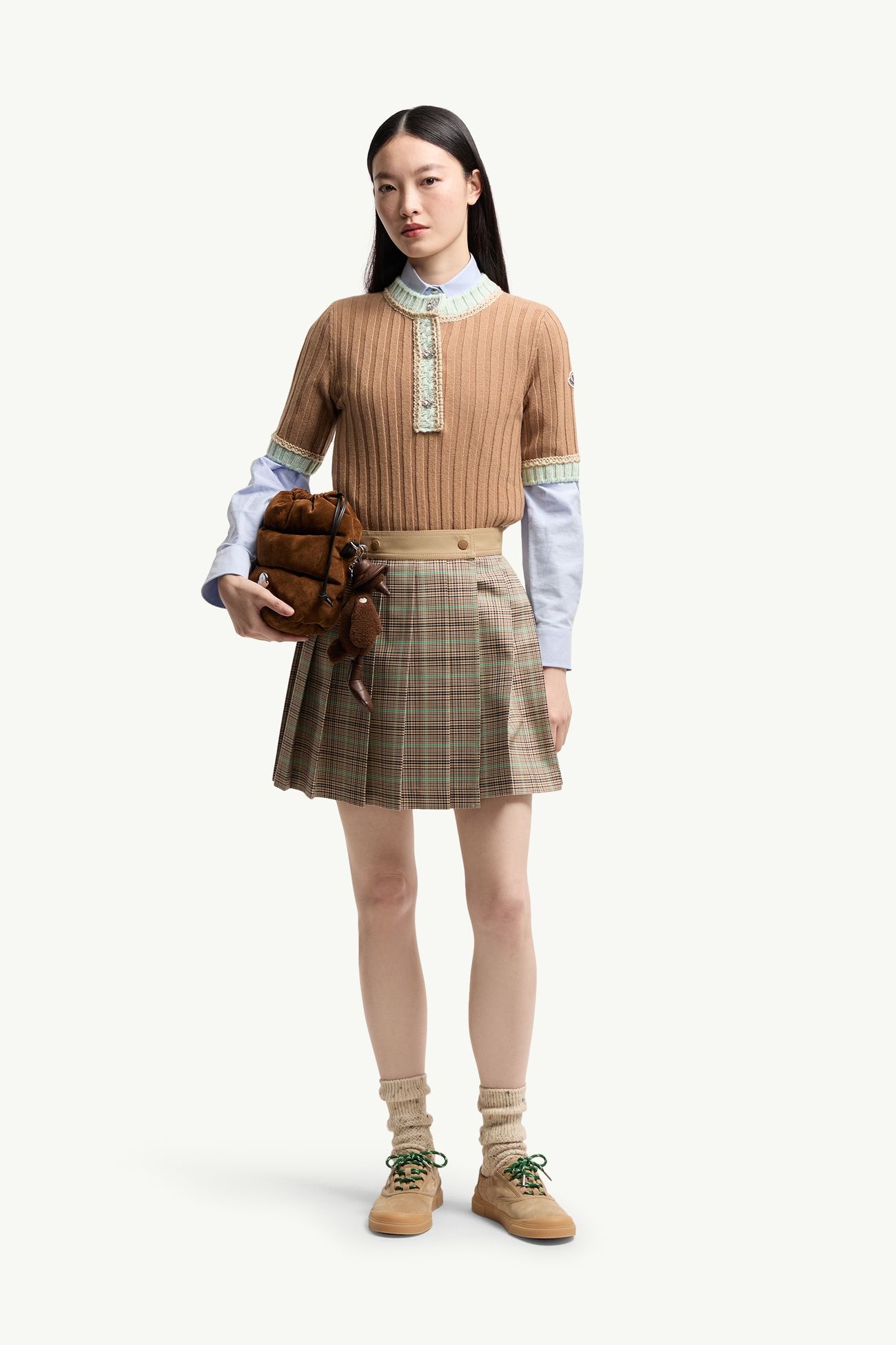 Jewel Buttons Pullover aus Wolle und Kaschmir Damen Camel-Beige Moncler 0