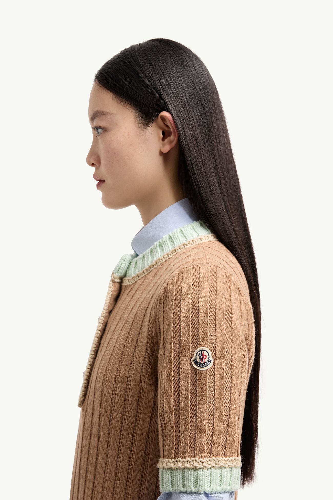 주얼 버튼 울 & 캐시미어 스웨터 여성 카멜 베이지 Moncler 1