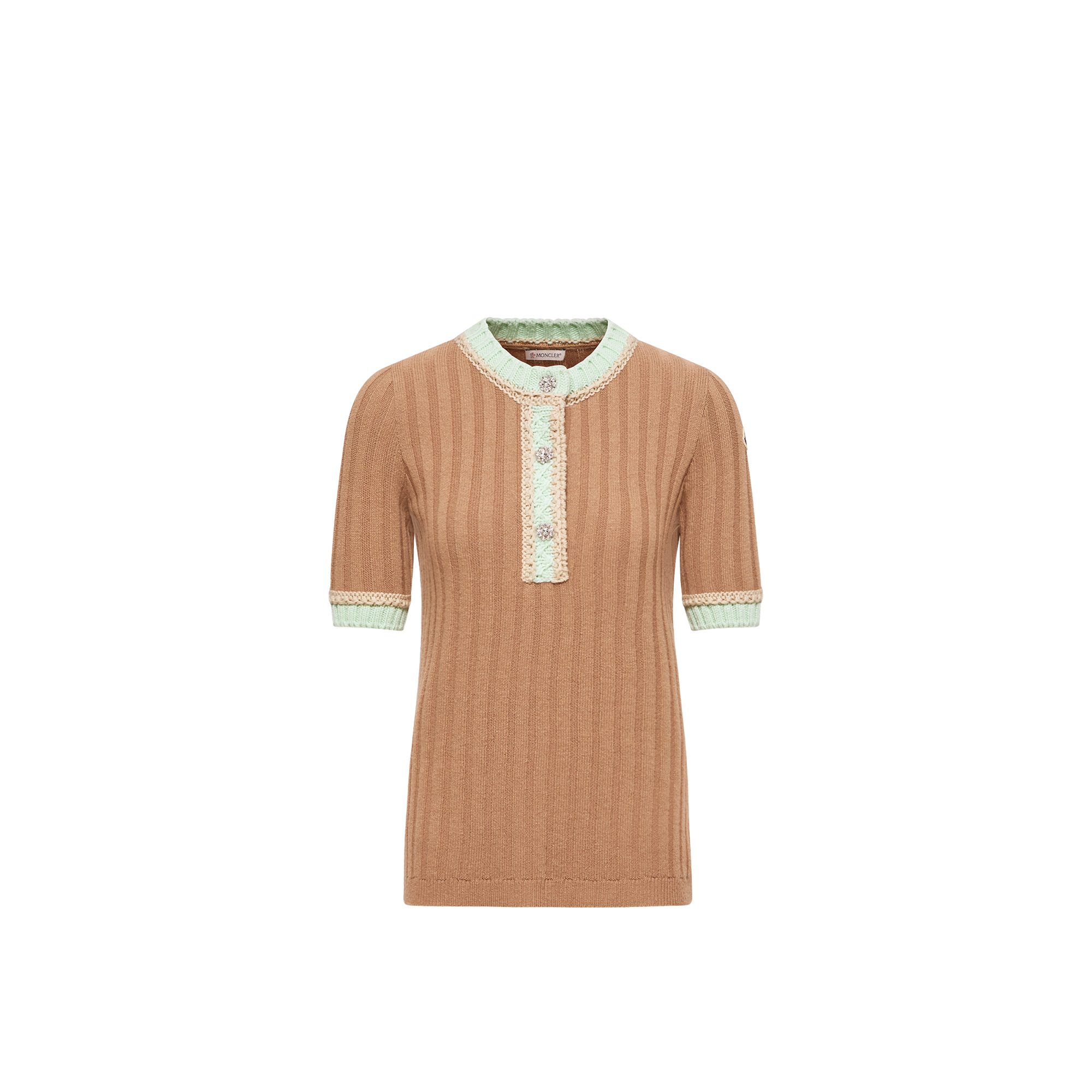 Moncler   Jewel Buttons Wool & Cashmere Jumper for Women in Beige, Size: M