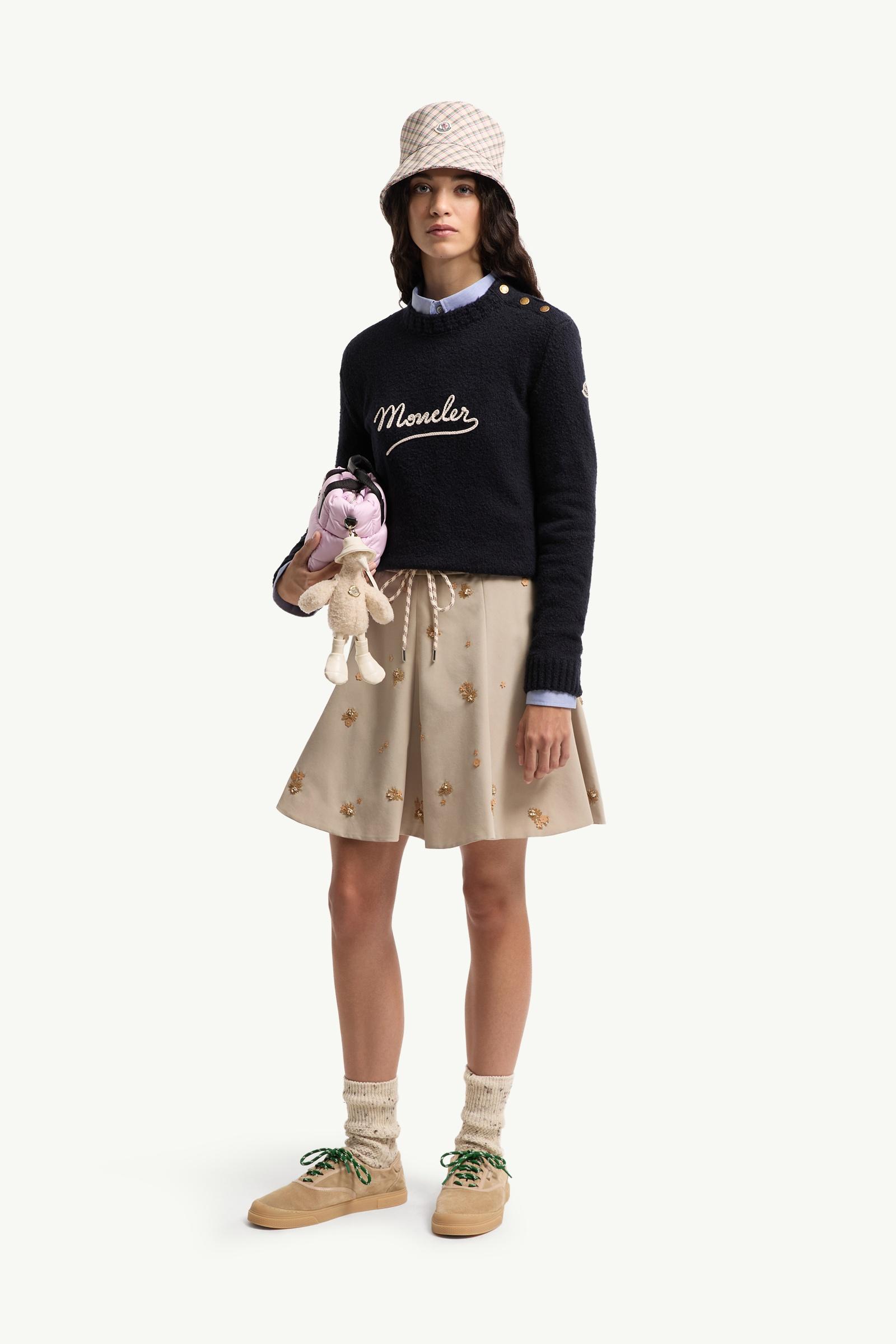 Embroidered Logo Cotton Blend Sweater