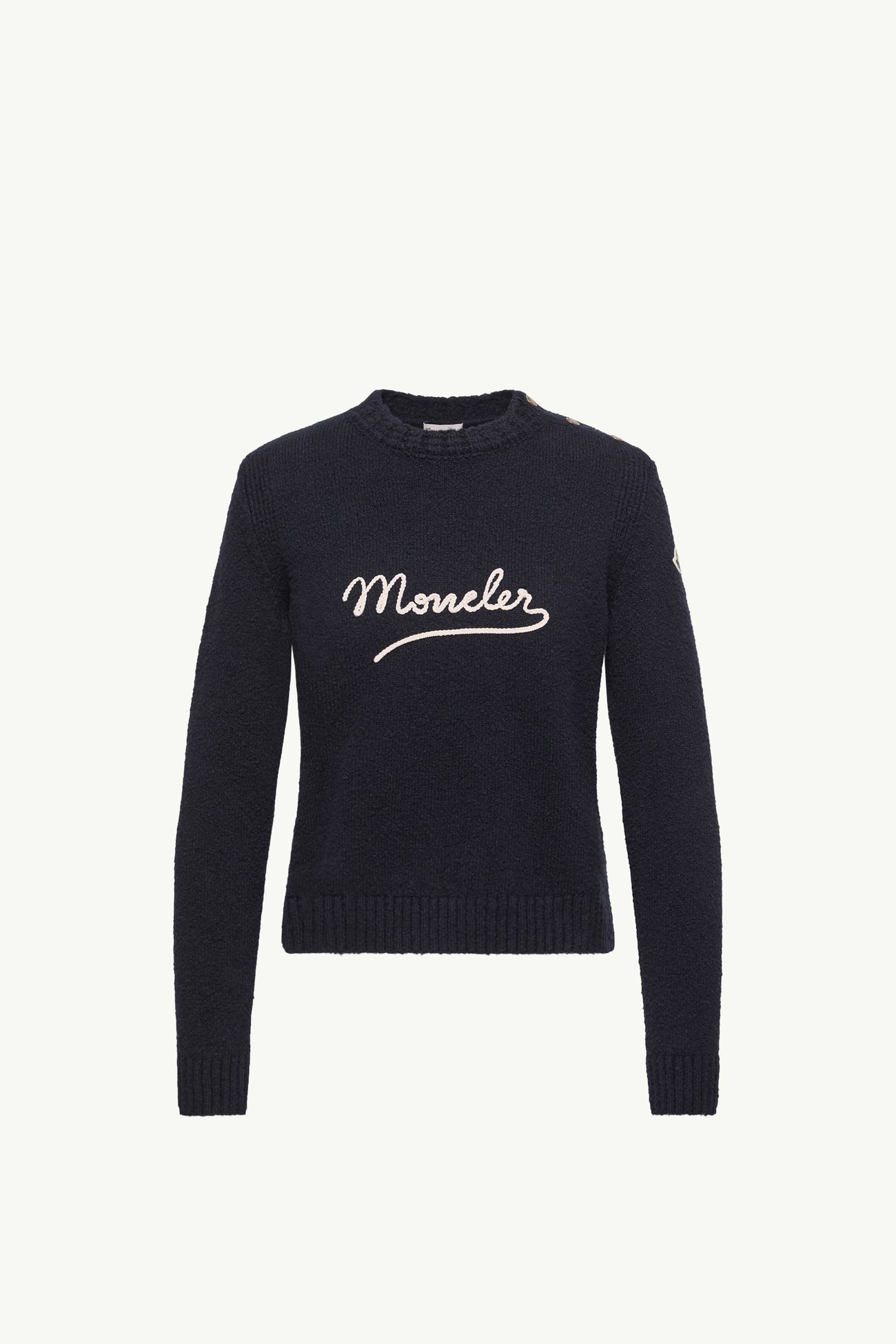 Maglione in misto cotone con logo ricamato Donna Blu Navy Moncler 2