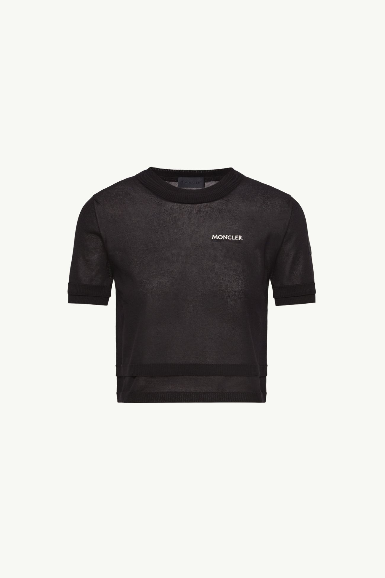 T-shirt in cotone con doppio bordo Donna Blu Scuro Moncler 2